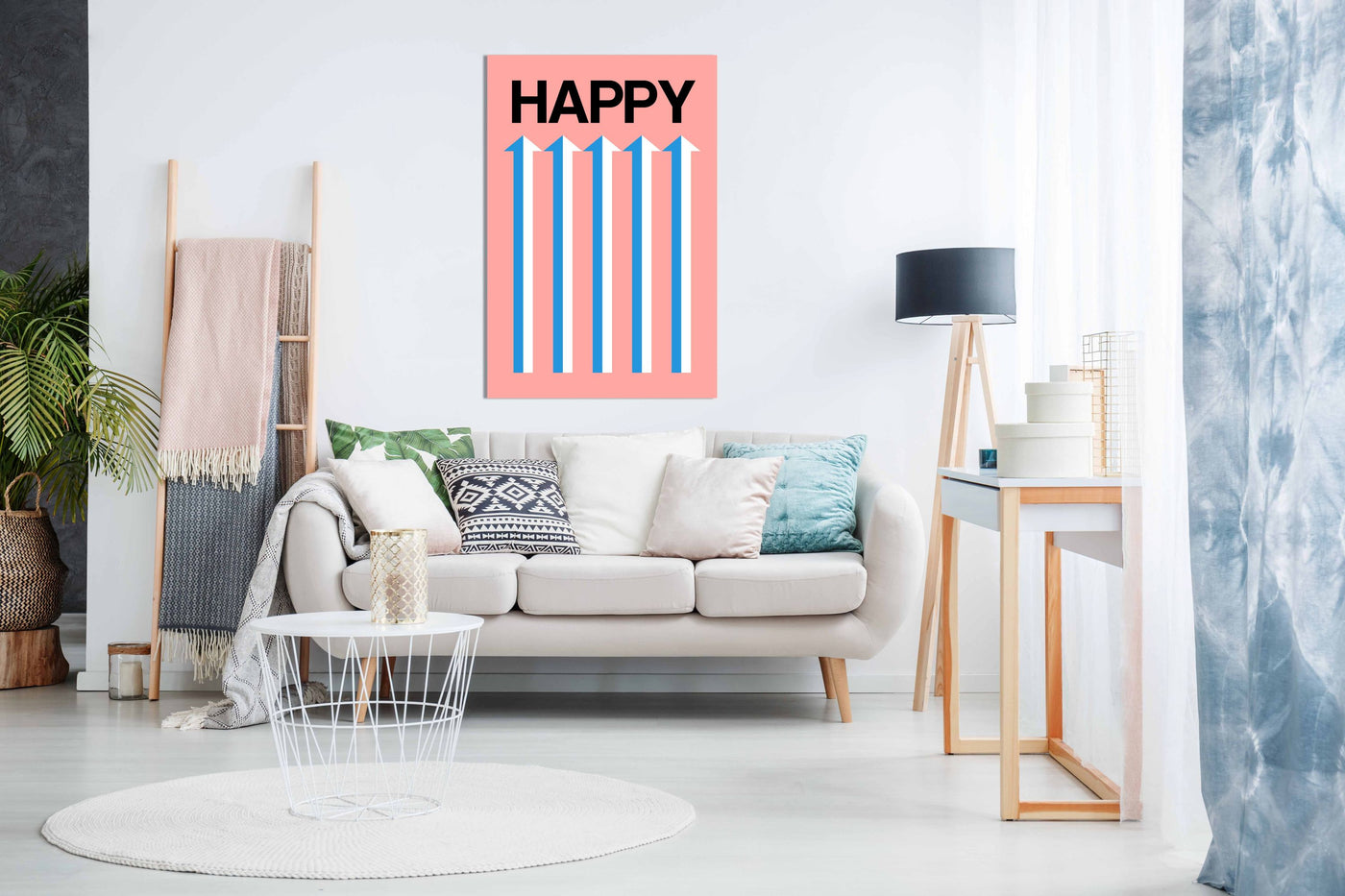 Happy Pink, Pictures for Home Walls, Bedroom, Living Room & Bathroom Decor