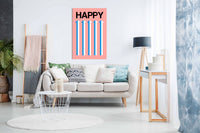 Happy Pink, Pictures for Home Walls, Bedroom, Living Room & Bathroom Decor