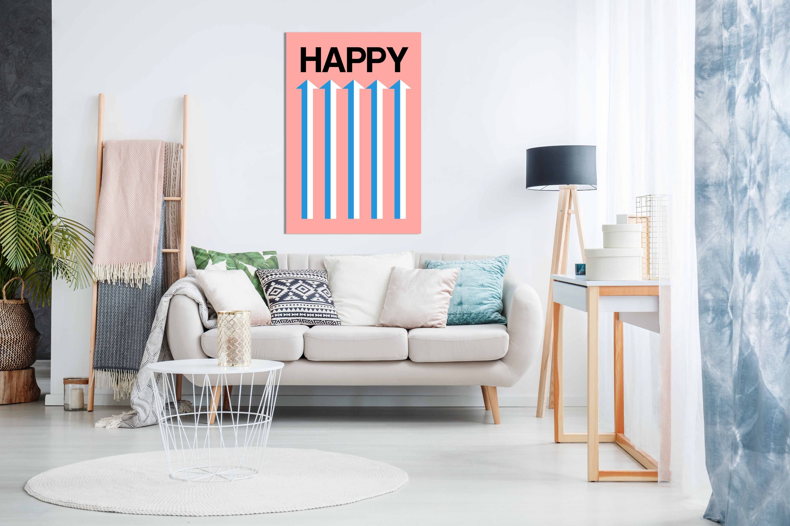 Happy Pink, Pictures for Home Walls, Bedroom, Living Room & Bathroom Decor