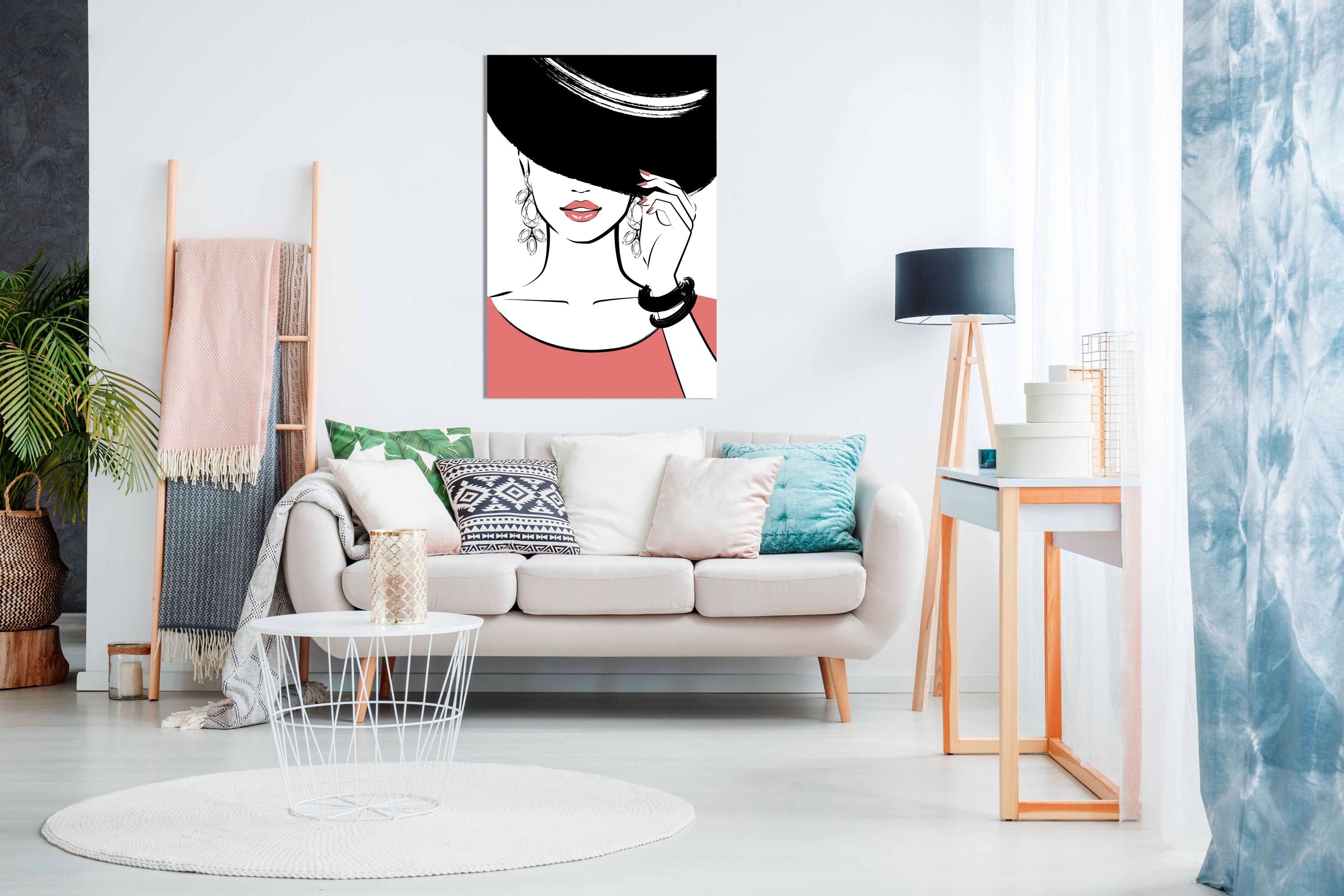 Hat Girl, Pictures for Home Walls, Bedroom, Living Room & Bathroom Decor