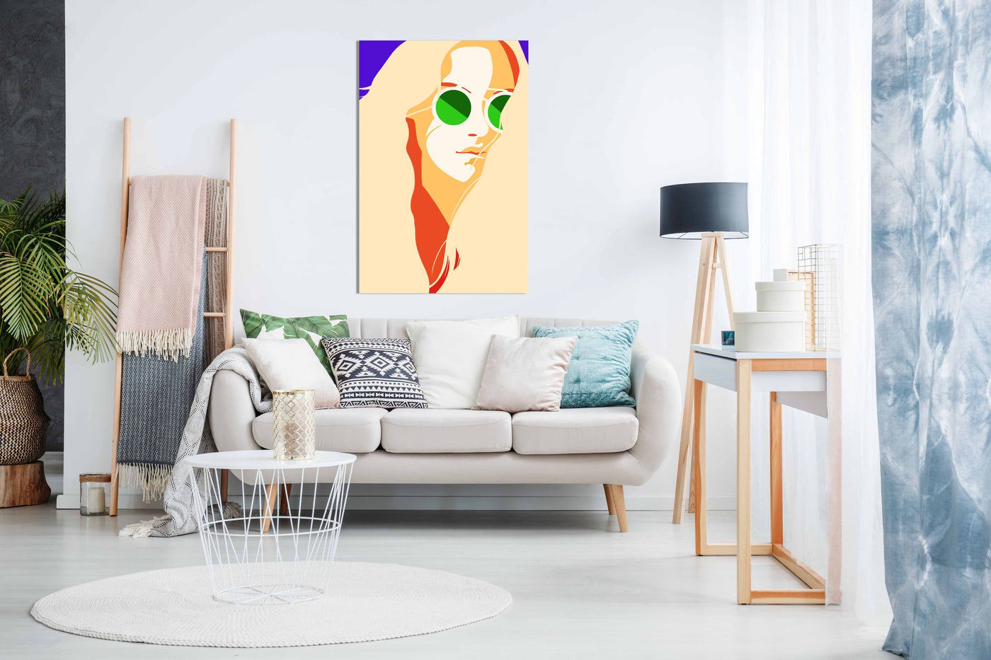 Hippie Girl, Pictures for Home Walls, Bedroom, Living Room & Bathroom Decor