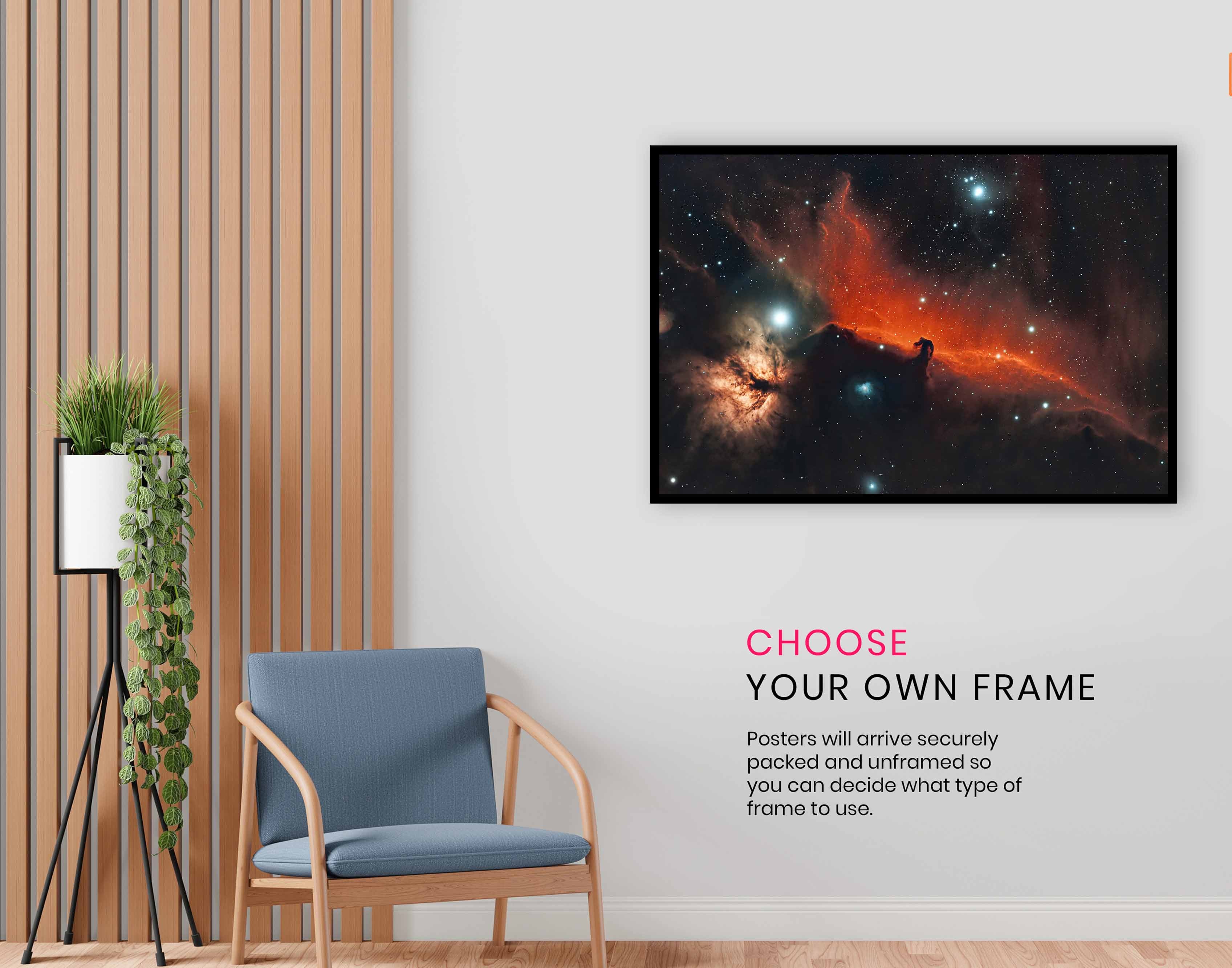 Horsehead and Flame Nebula, Pictures for Home Walls, Bedroom, Living Room & Bathroom Decor