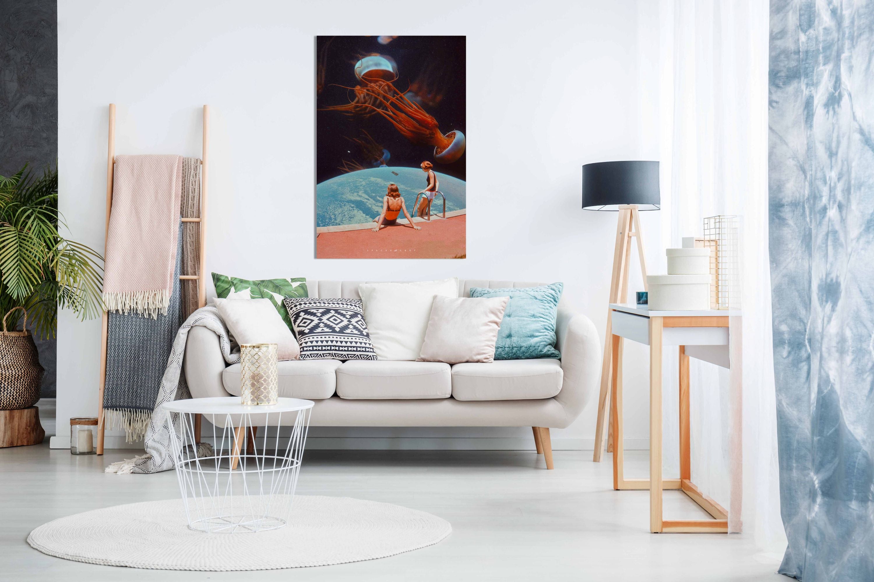 Jelly Fish in Space, Pictures for Home Walls, Bedroom, Living Room & Bathroom Decor