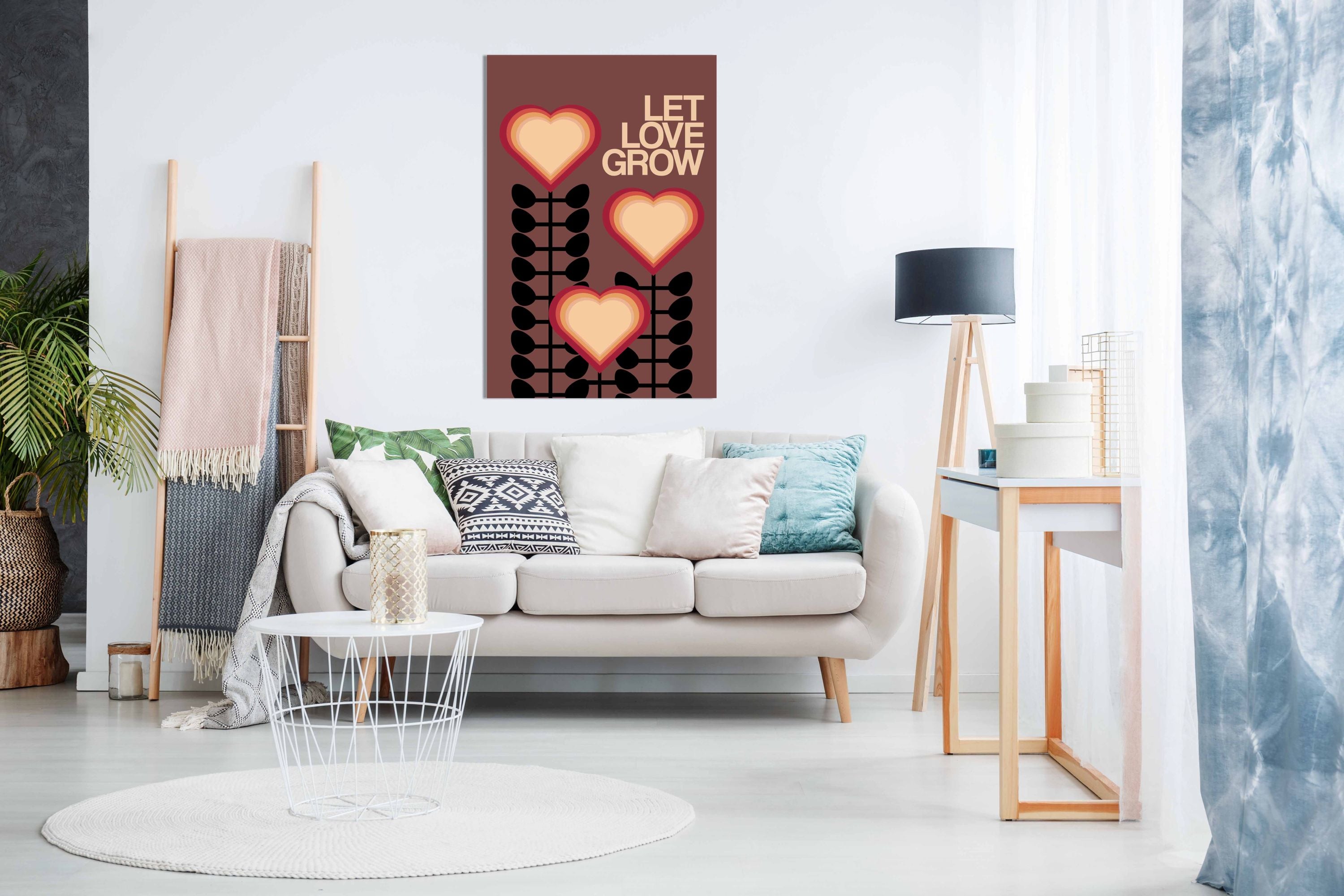 Let Love Grow Brown, Pictures for Home Walls, Bedroom, Living Room & Bathroom Decor