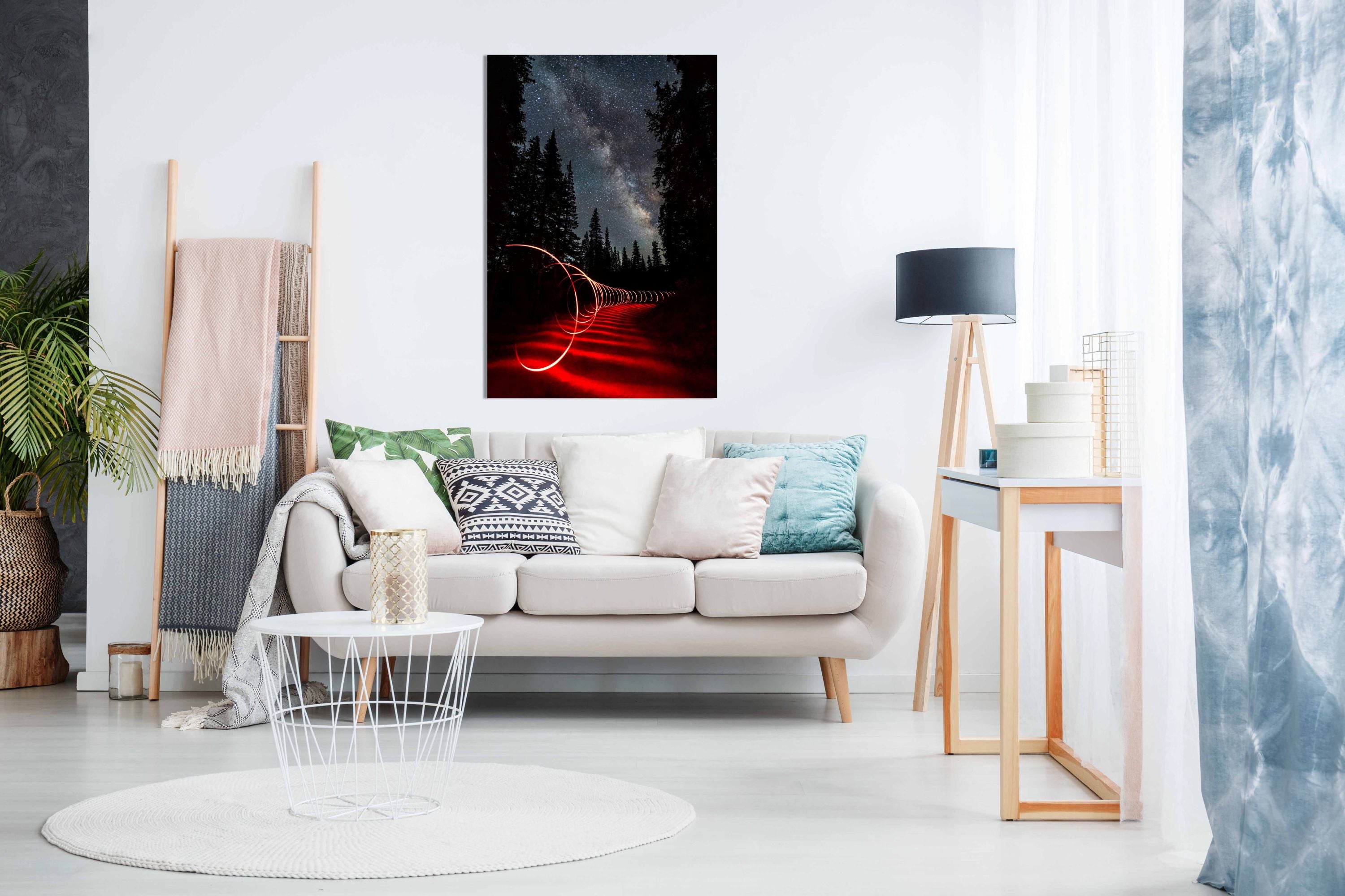 Light Painting under the Milky Way, Pictures for Home Walls, Bedroom, Living Room & Bathroom Decor