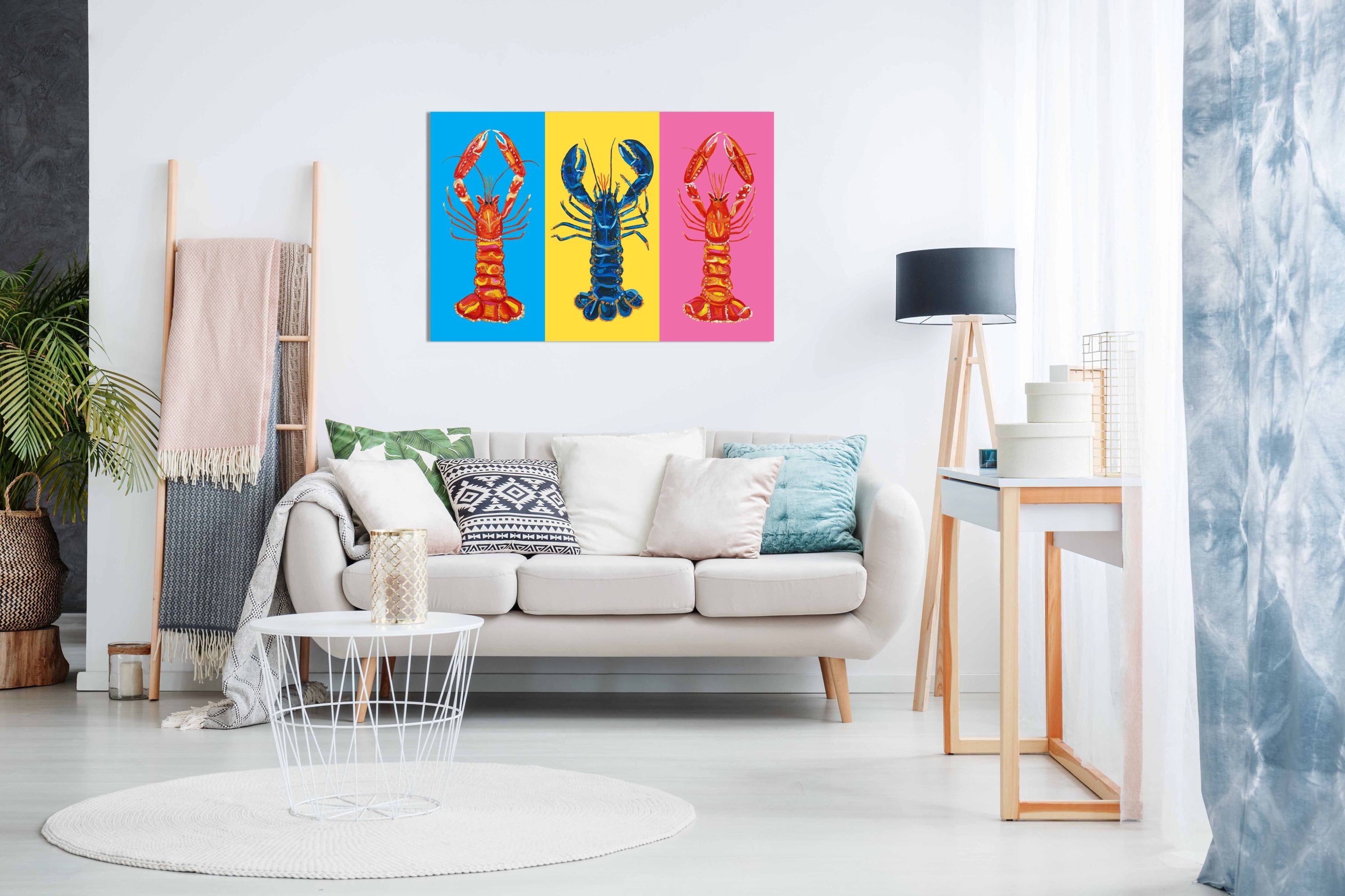 Lobster Langoustines Pop Art, Pictures for Home Walls, Bedroom, Living Room & Bathroom Decor