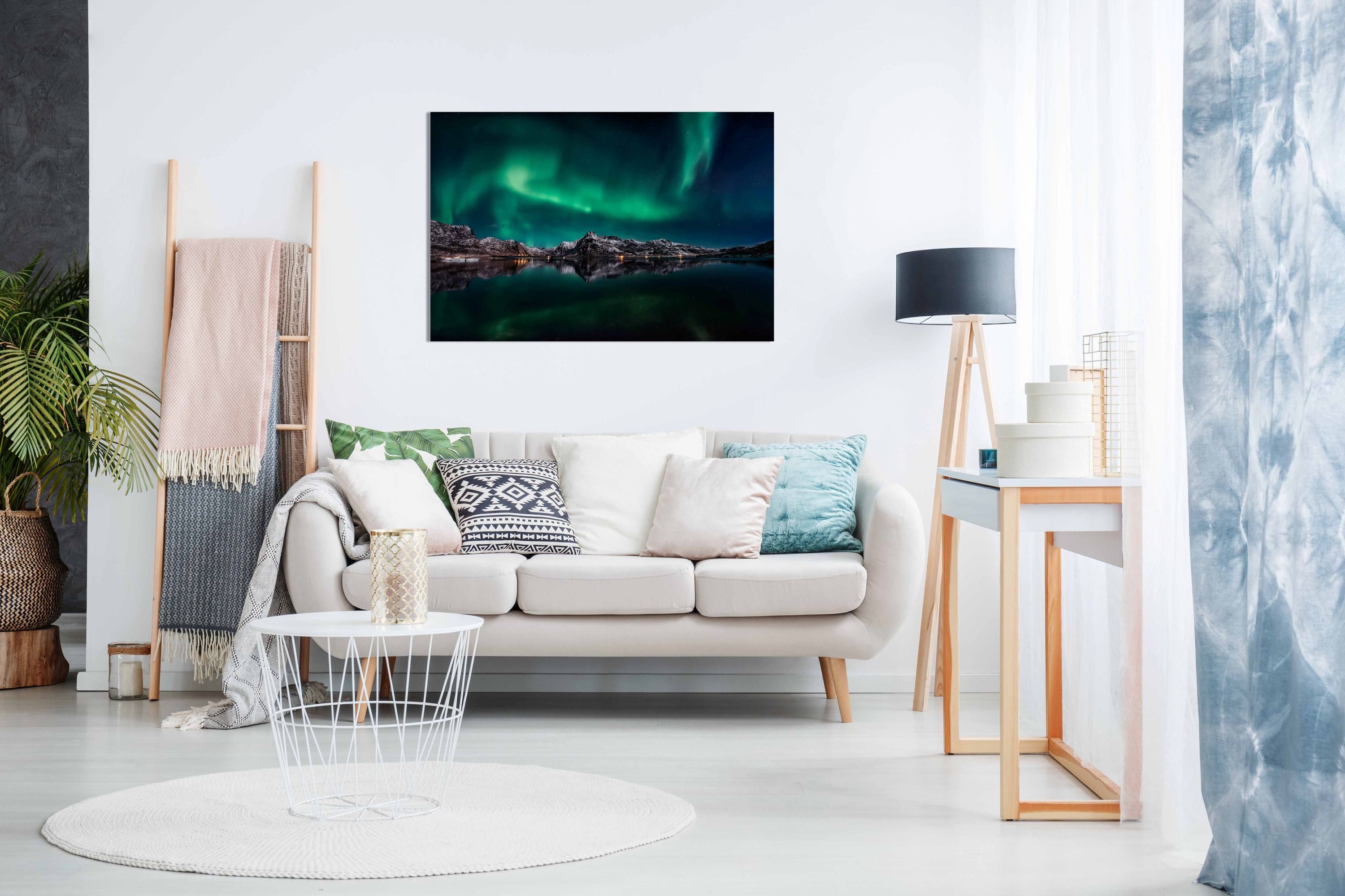 Lofoten Aurora Reflection, Pictures for Home Walls, Bedroom, Living Room & Bathroom Decor