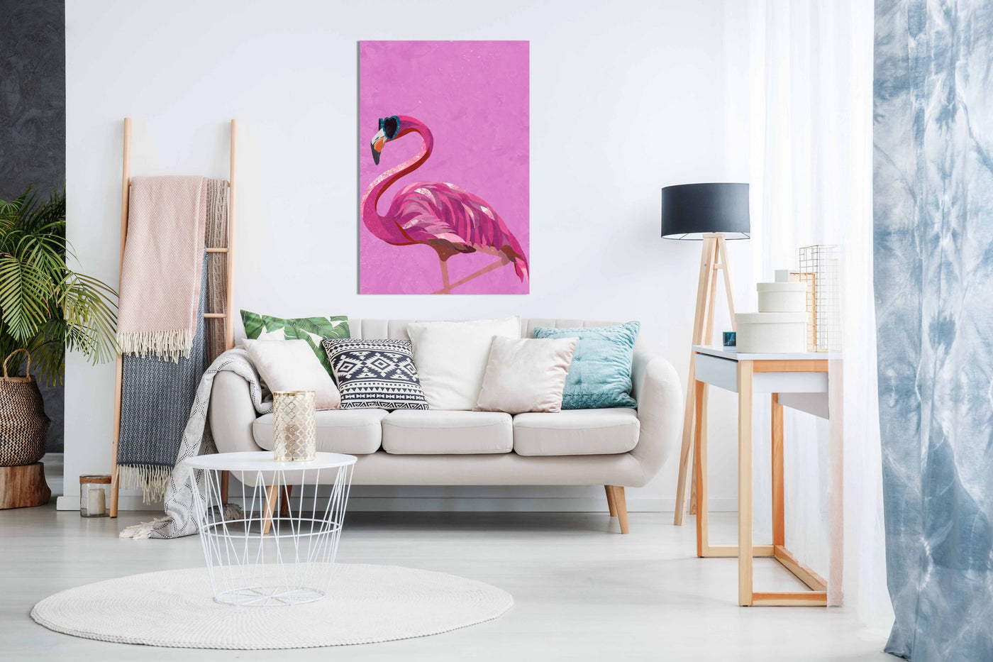 Magenta Metallic Flamingo, Pictures for Home Walls, Bedroom, Living Room & Bathroom Decor