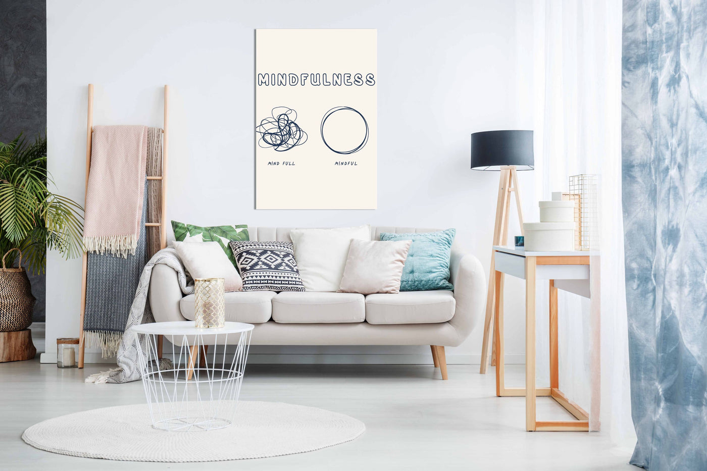 Mindfulness, Pictures for Home Walls, Bedroom, Living Room & Bathroom Decor