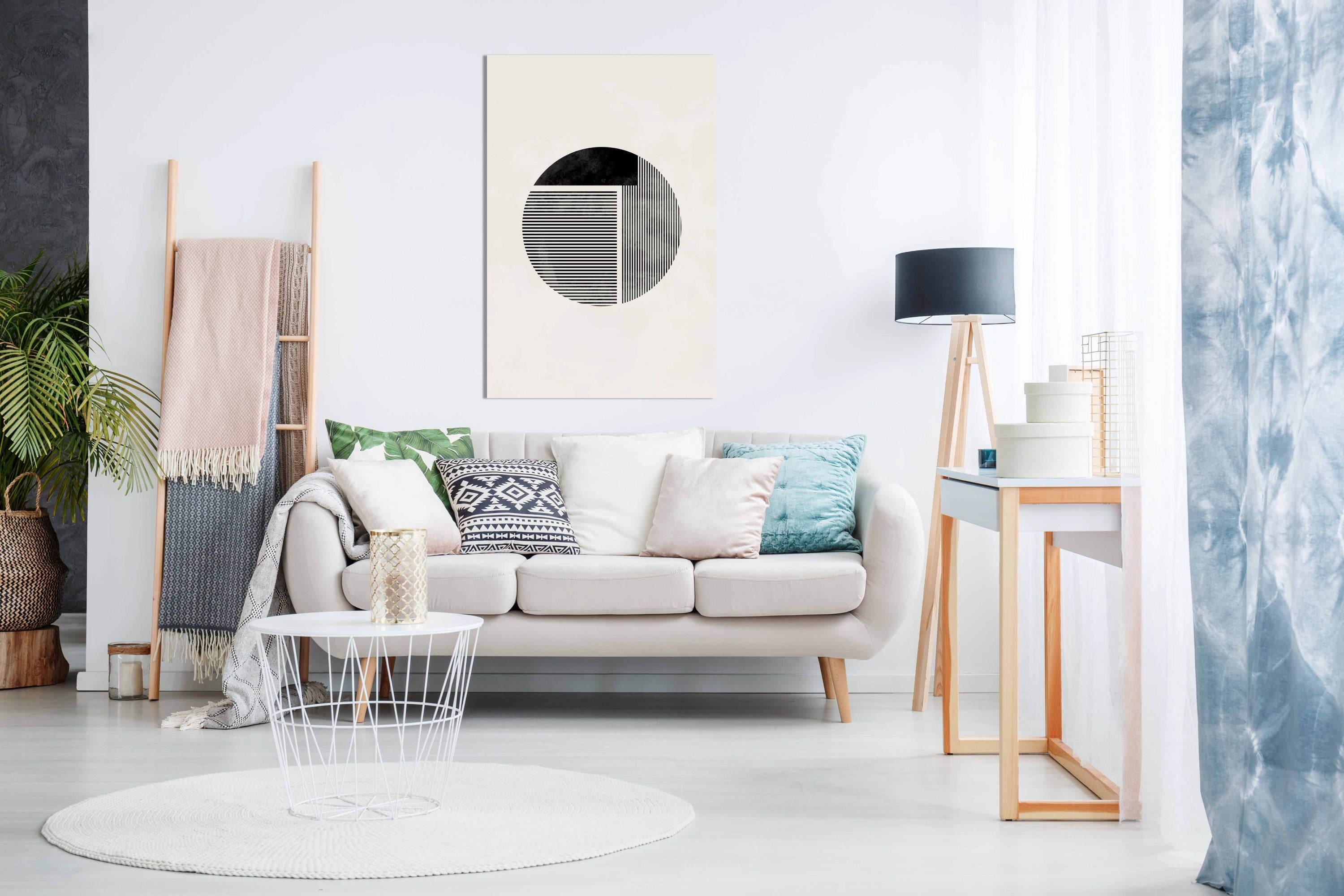 Minimalist round, Pictures for Home Walls, Bedroom, Living Room & Bathroom Decor