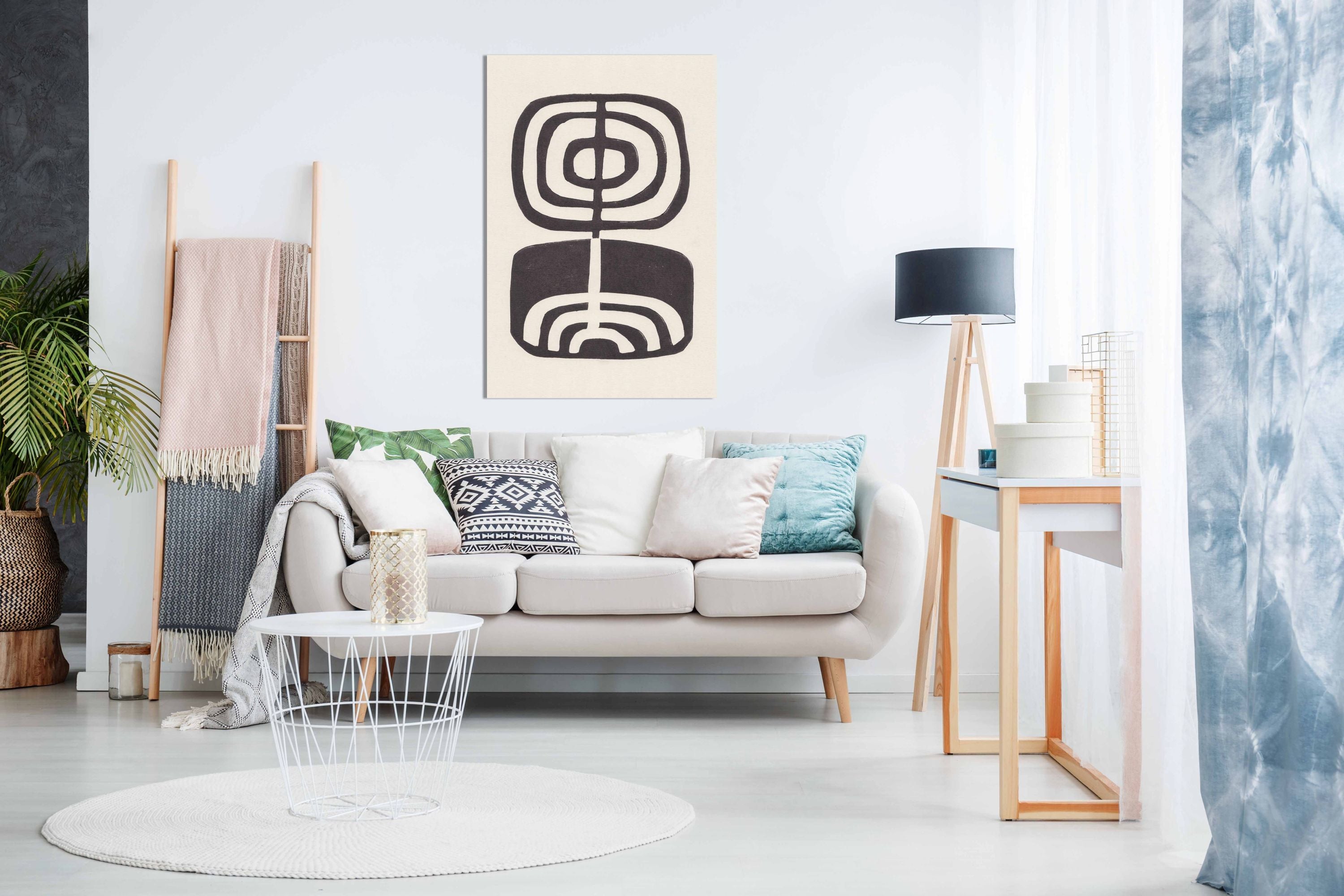 Modern Plant - Lino Print, Pictures for Home Walls, Bedroom, Living Room & Bathroom Decor