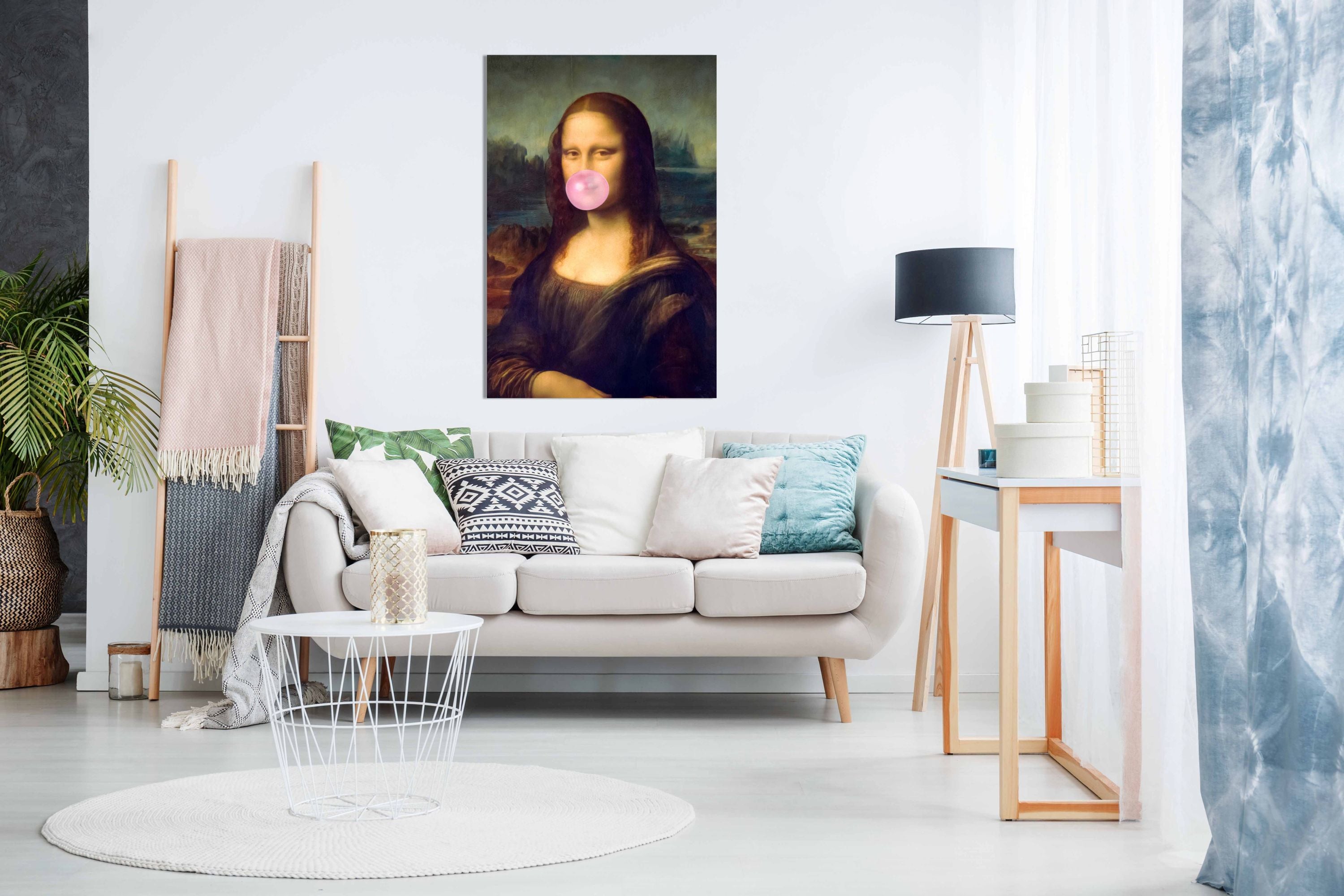 Mona Lisa Bubble Gum, Pictures for Home Walls, Bedroom, Living Room & Bathroom Decor