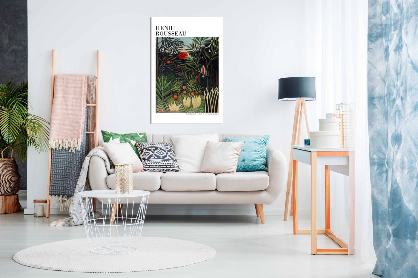 Monkeys And Parrot In The Virgin Forest, Pictures for Home Walls, Bedroom, Living Room & Bathroom Decor