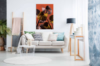 Monstera Orange 01, Pictures for Home Walls, Bedroom, Living Room & Bathroom Decor