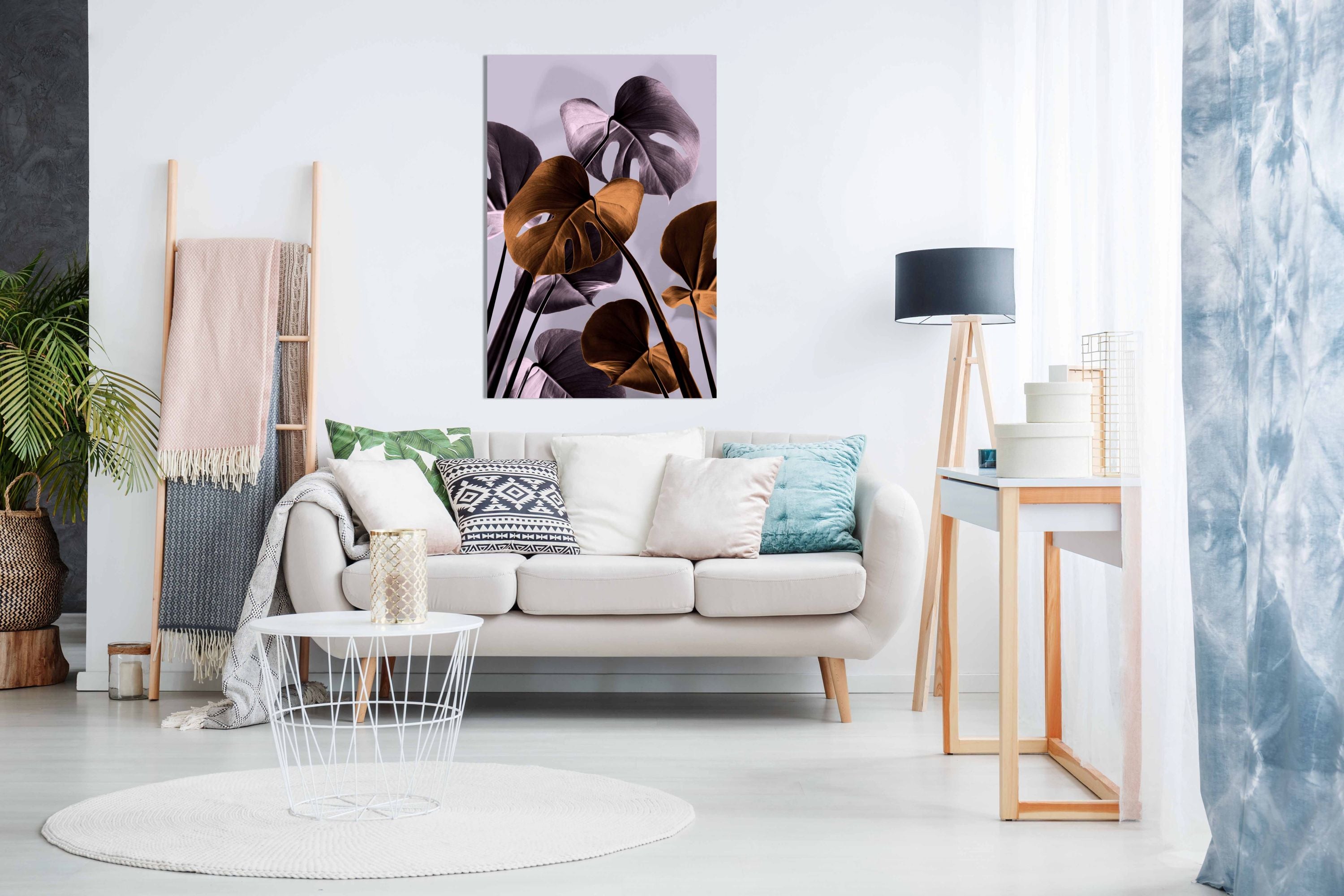 Monstera Purple 01, Pictures for Home Walls, Bedroom, Living Room & Bathroom Decor
