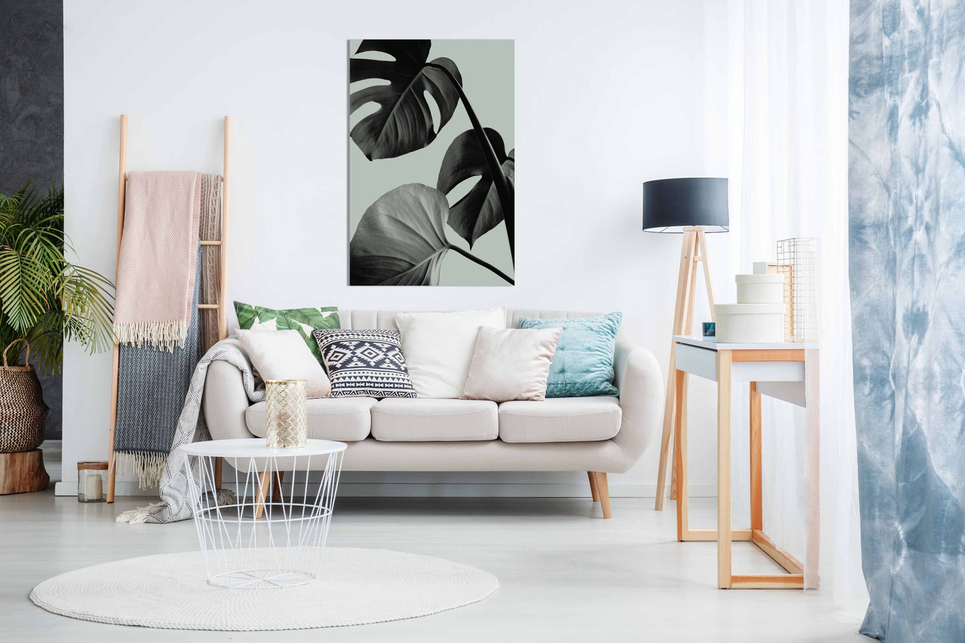 Monstera Teal 07, Pictures for Home Walls, Bedroom, Living Room & Bathroom Decor