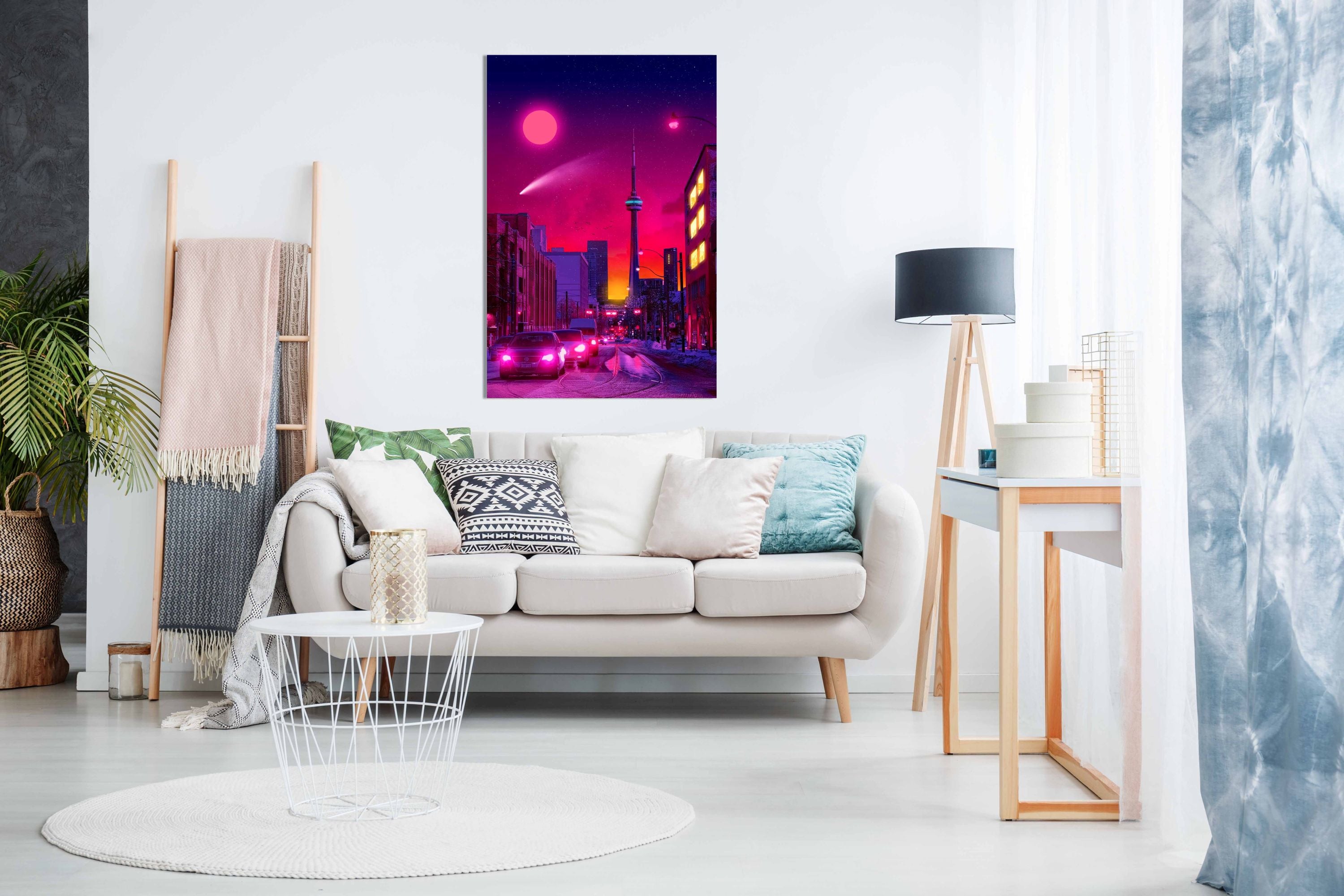 Neon City, Pictures for Home Walls, Bedroom, Living Room & Bathroom Decor