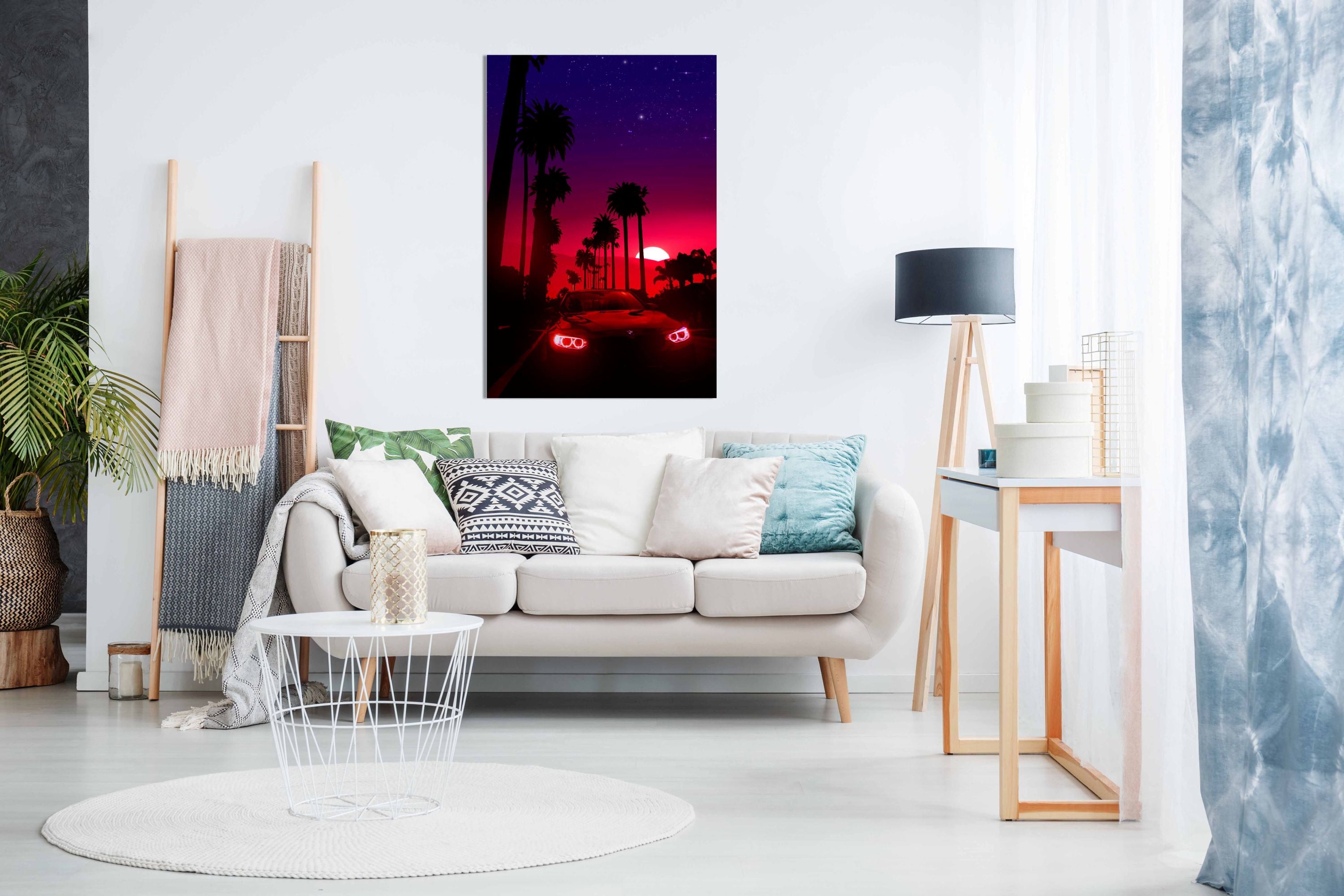 Neon Sunset Drive, Pictures for Home Walls, Bedroom, Living Room & Bathroom Decor