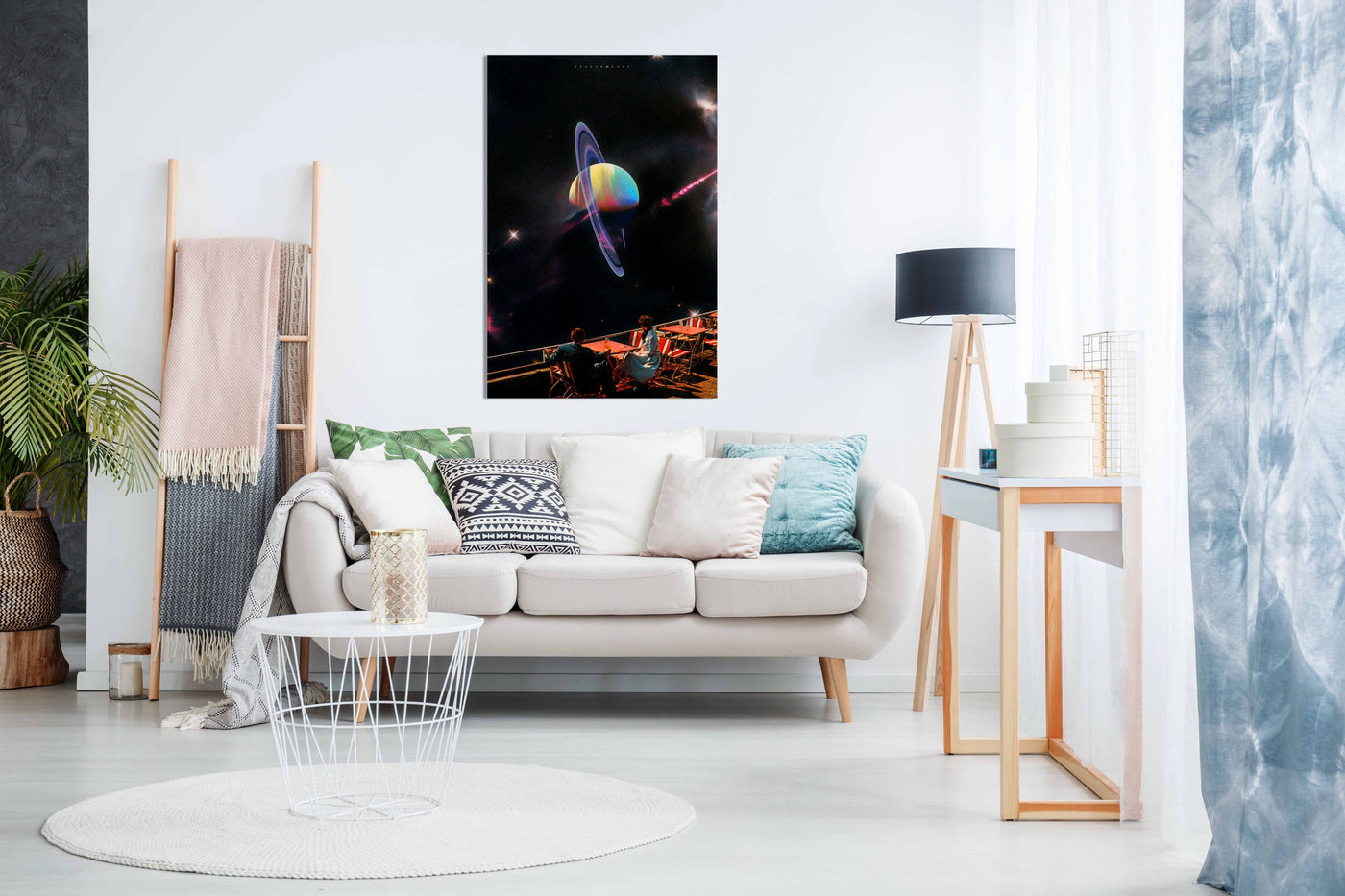 Night Time in Space, Pictures for Home Walls, Bedroom, Living Room & Bathroom Decor
