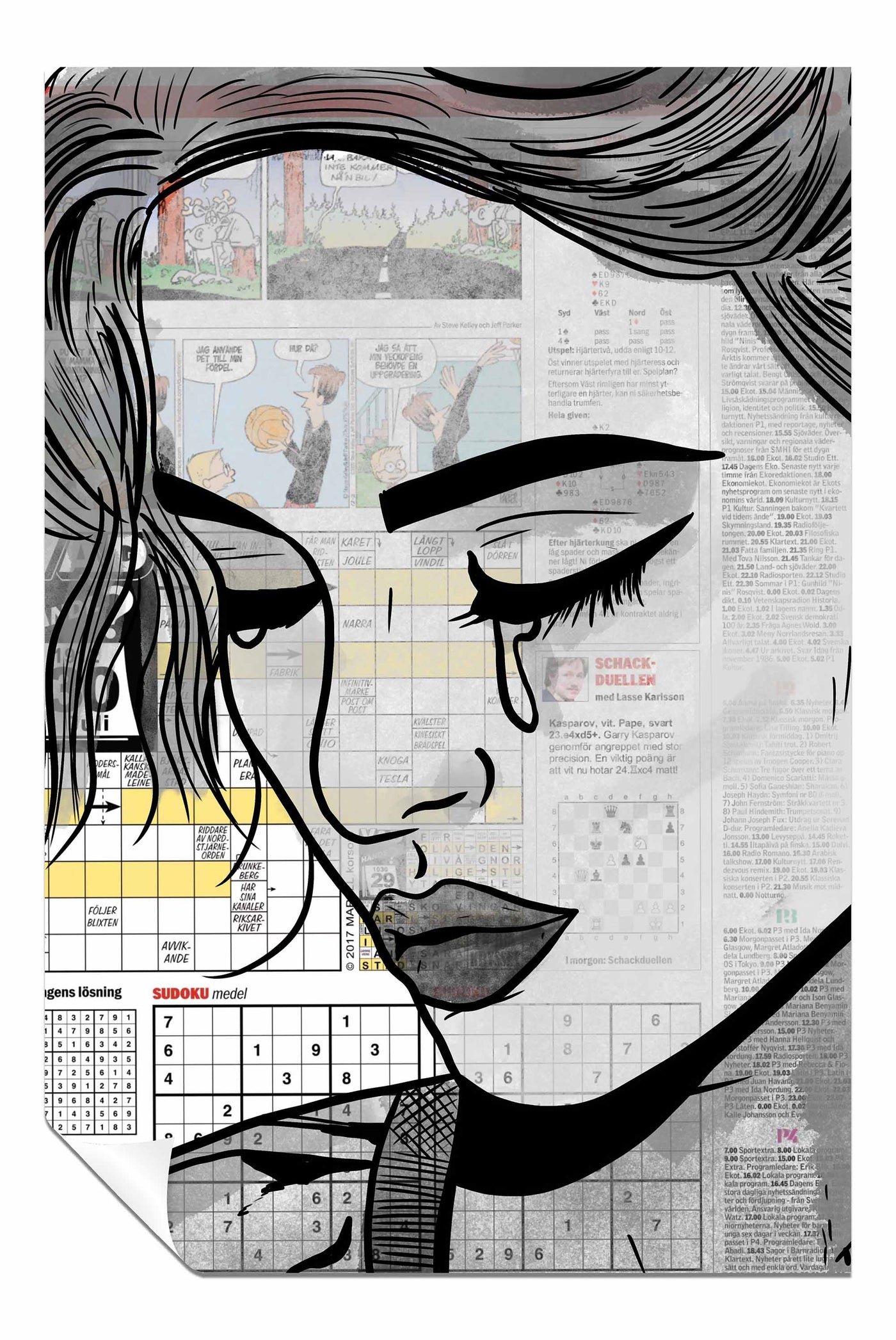 Paper Girl, Pictures for Home Walls, Bedroom, Living Room & Bathroom Decor