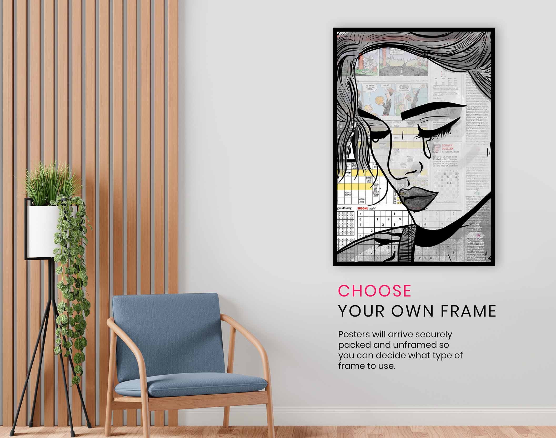 Paper Girl, Pictures for Home Walls, Bedroom, Living Room & Bathroom Decor