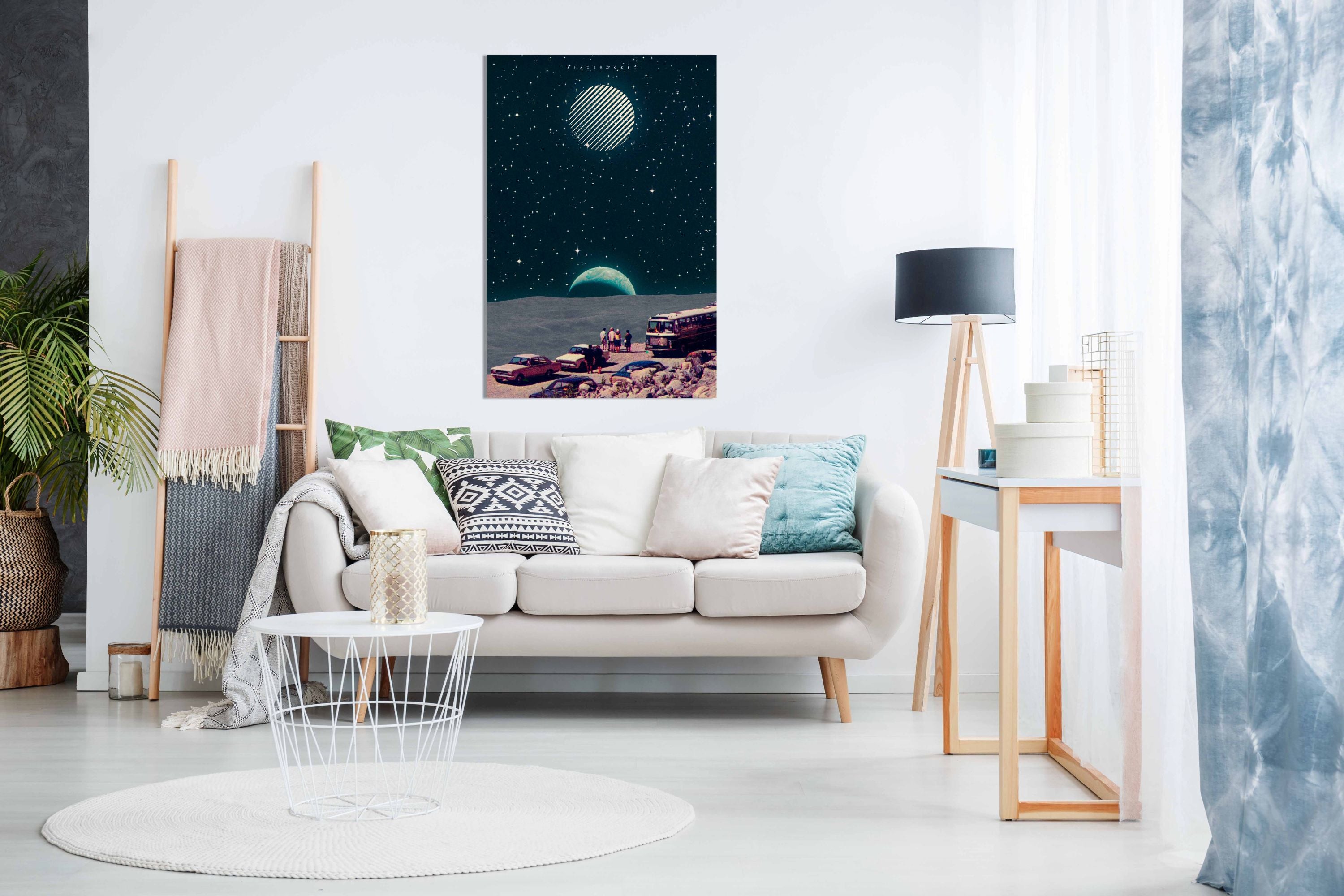 Parked by Two Moons, Pictures for Home Walls, Bedroom, Living Room & Bathroom Decor