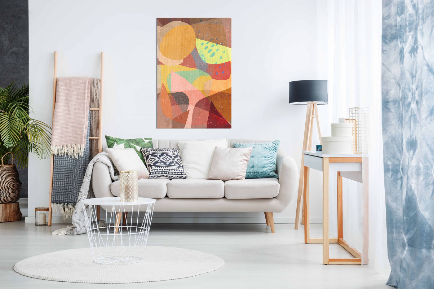 Pastel Shapes and Watermelon, Pictures for Home Walls, Bedroom, Living Room & Bathroom Decor