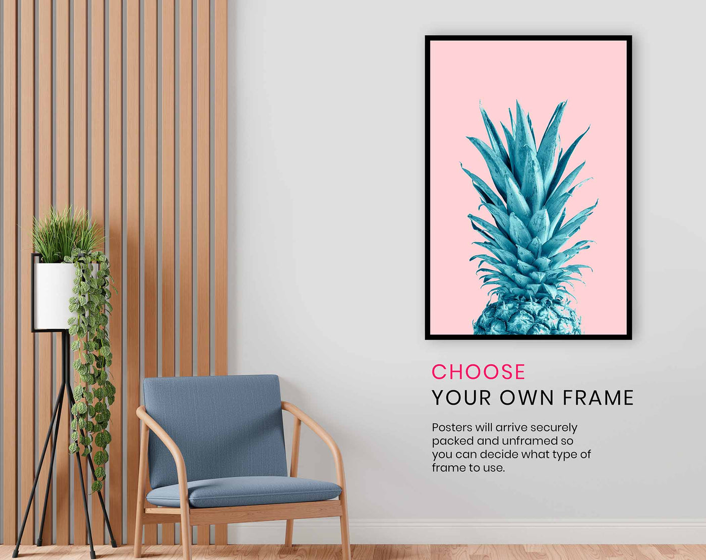 Pineapple Pink 07, Pictures for Home Walls, Bedroom, Living Room & Bathroom Decor
