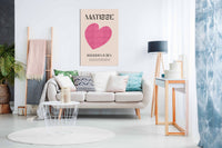 Pink Heart, Pictures for Home Walls, Bedroom, Living Room & Bathroom Decor