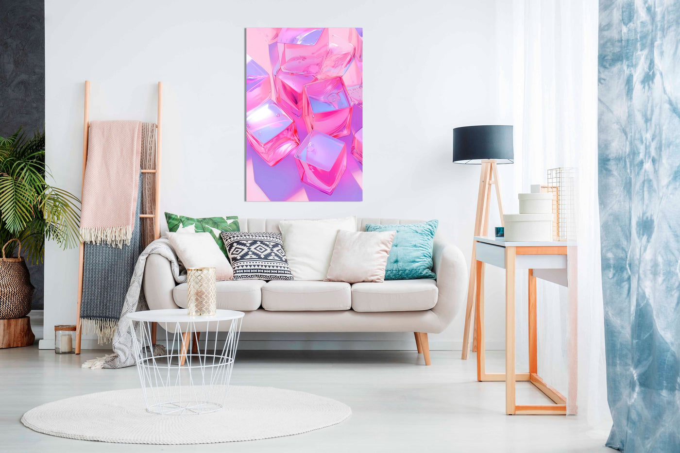 Pink Ice Cubes, Pictures for Home Walls, Bedroom, Living Room & Bathroom Decor