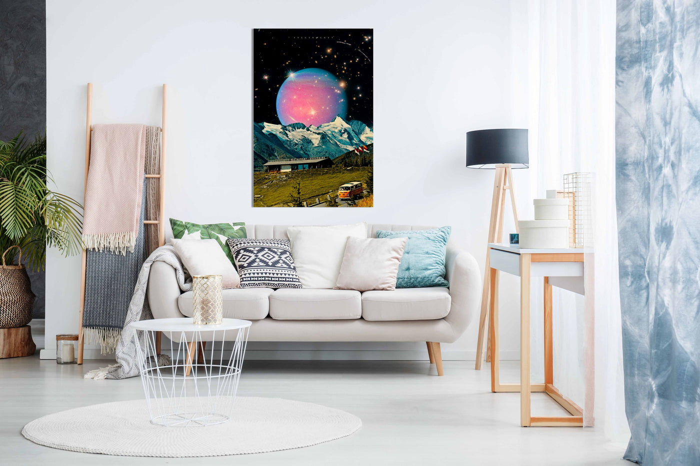Planet Behind the Mountains, Pictures for Home Walls, Bedroom, Living Room & Bathroom Decor