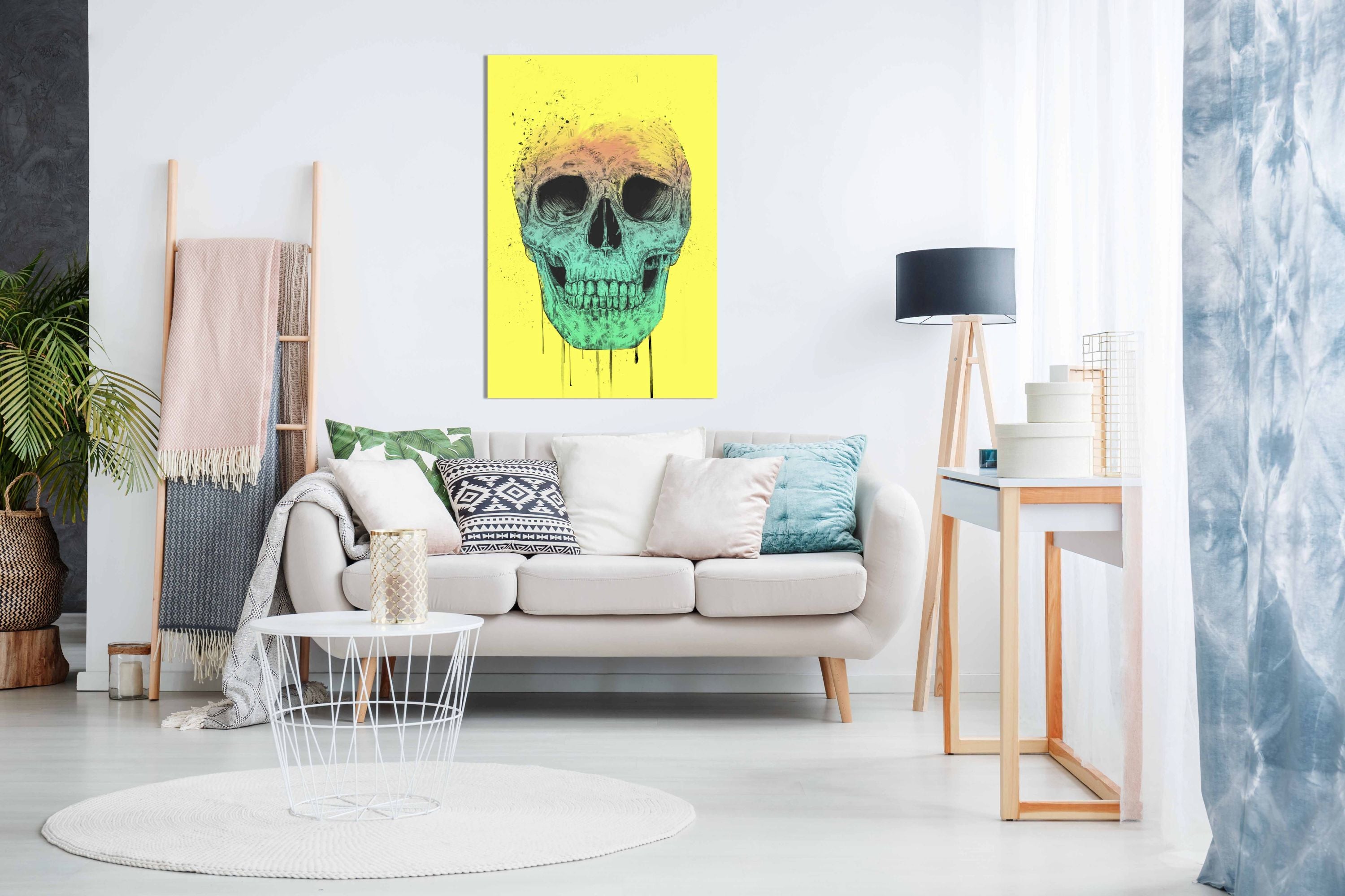 Pop Art Skull, Pictures for Home Walls, Bedroom, Living Room & Bathroom Decor