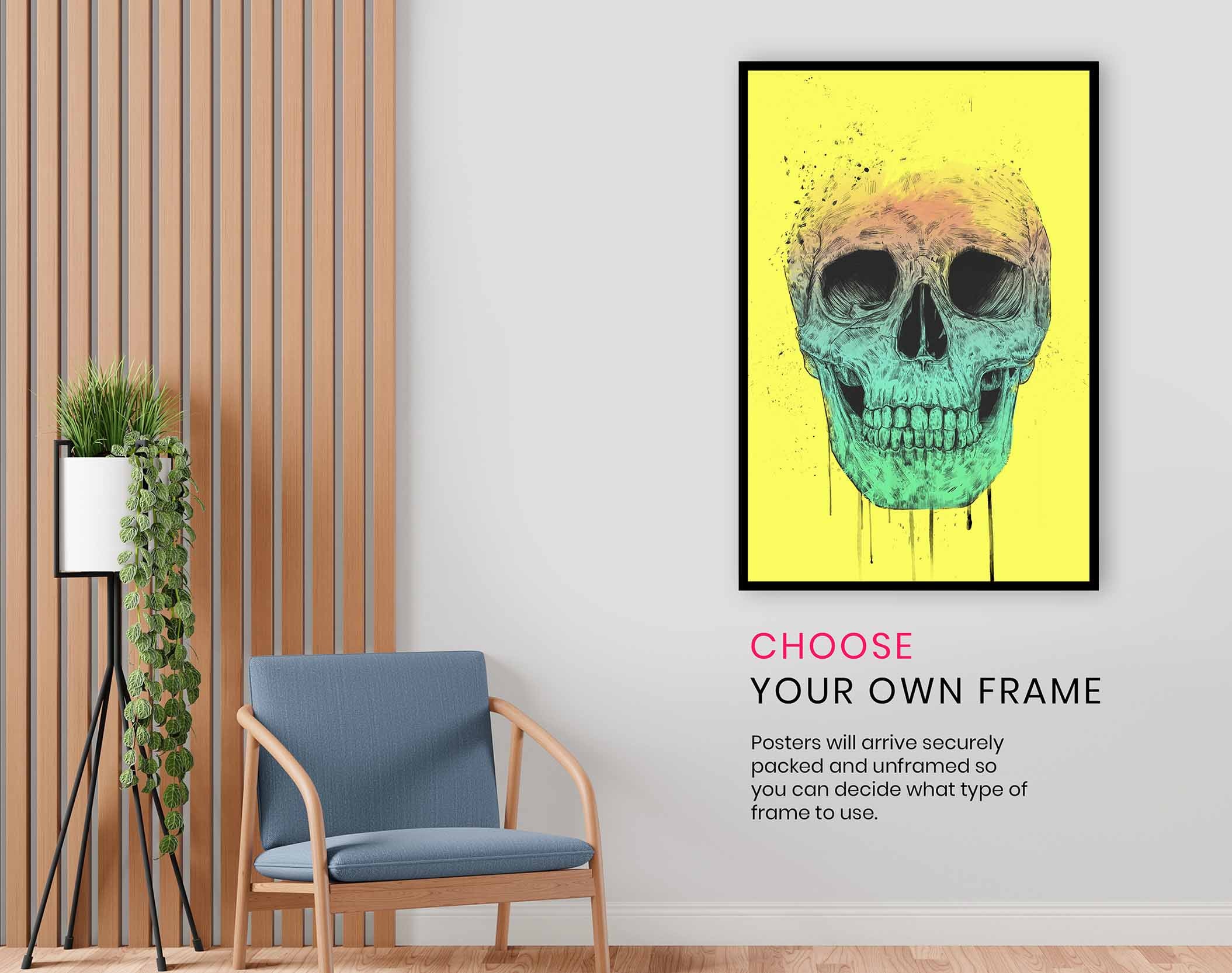 Pop Art Skull, Pictures for Home Walls, Bedroom, Living Room & Bathroom Decor