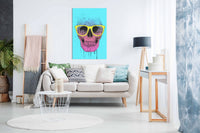 Pop art skull with glasses, Pictures for Home Walls, Bedroom, Living Room & Bathroom Decor