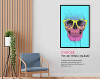 Pop art skull with glasses, Pictures for Home Walls, Bedroom, Living Room & Bathroom Decor