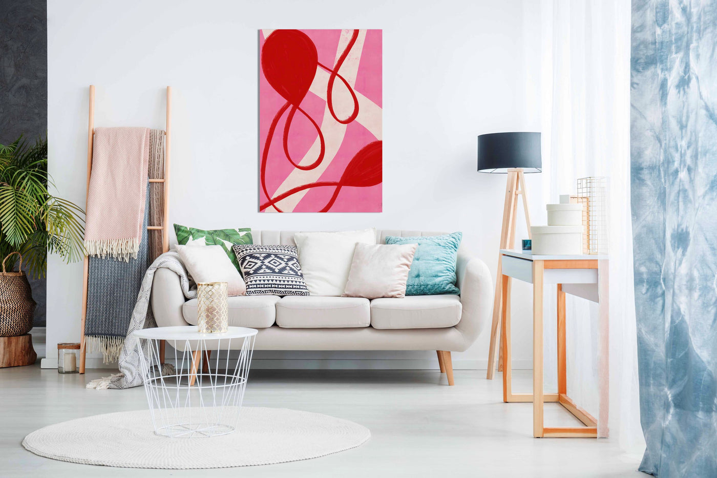Red and Pink Abstract, Pictures for Home Walls, Bedroom, Living Room & Bathroom Decor