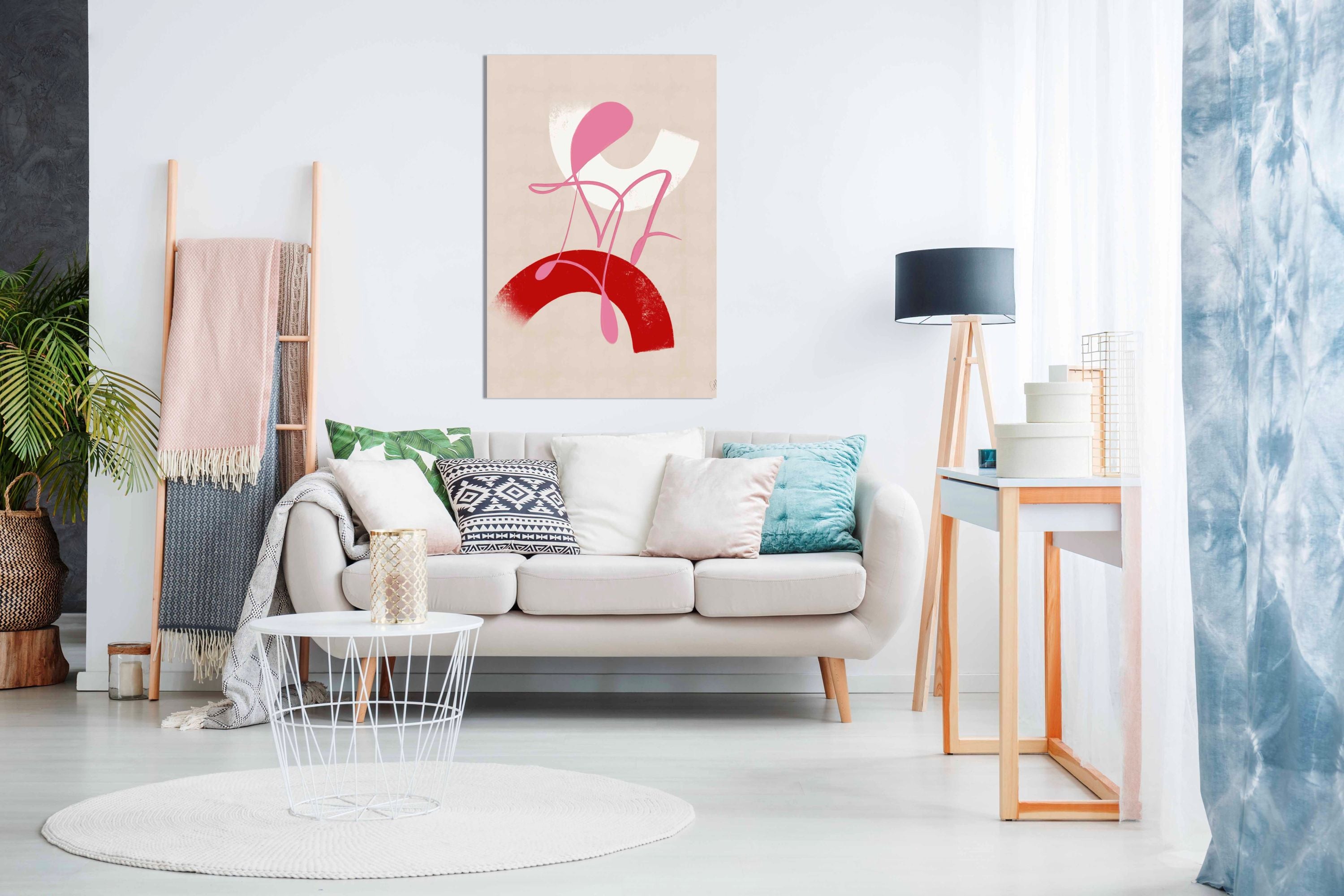 Red and Pink Abstract No.3, Pictures for Home Walls, Bedroom, Living Room & Bathroom Decor