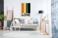 Retro Stripe LOVE Sundaze, Pictures for Home Walls, Bedroom, Living Room & Bathroom Decor