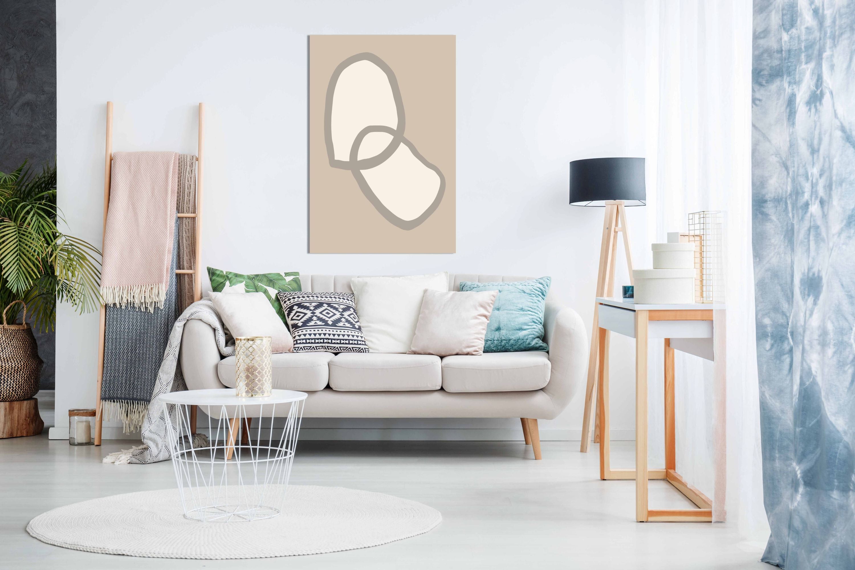 Shape 10 Beige, Pictures for Home Walls, Bedroom, Living Room & Bathroom Decor