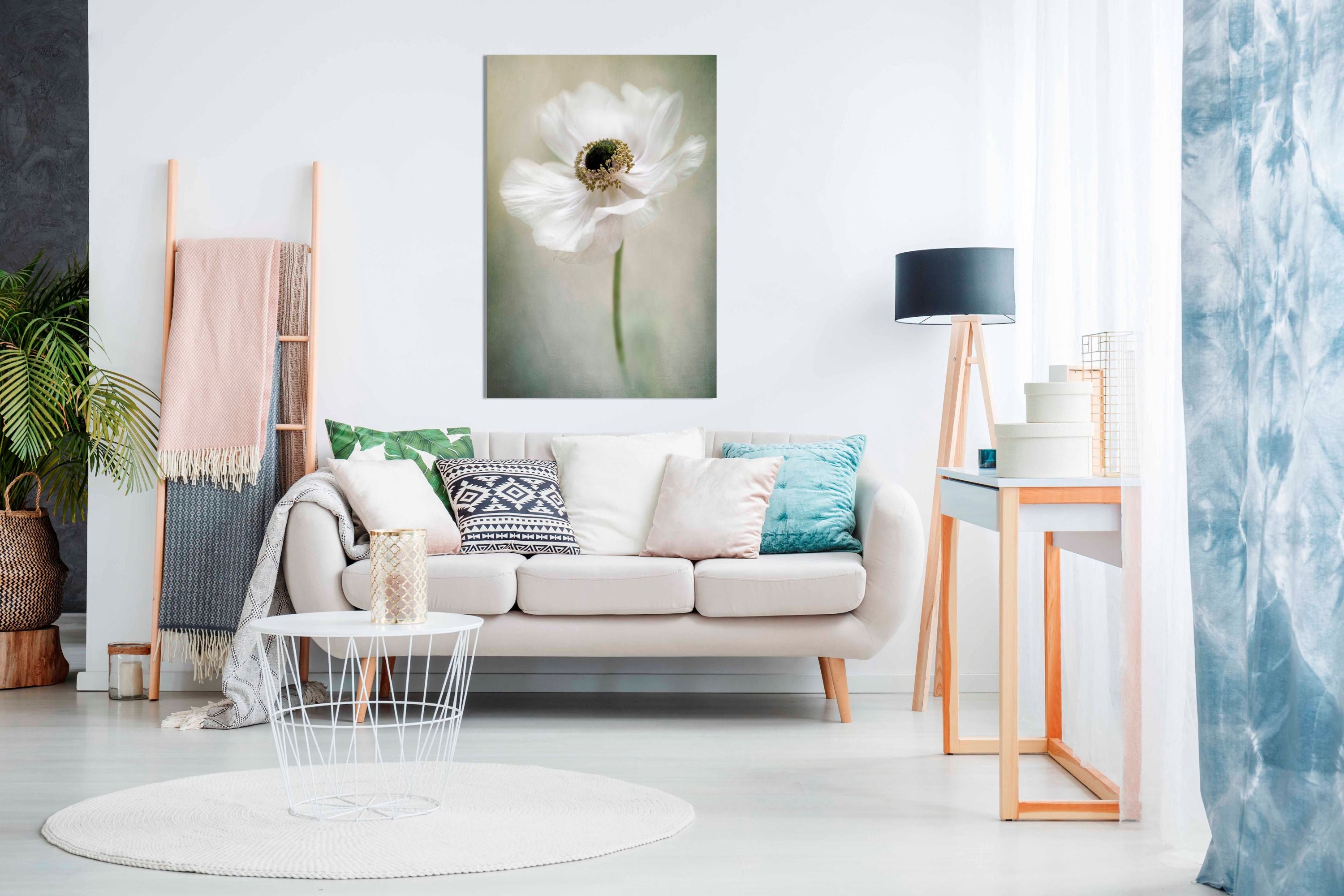 Single White, Pictures for Home Walls, Bedroom, Living Room & Bathroom Decor