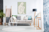 Sitting Woman Green, Pictures for Home Walls, Bedroom, Living Room & Bathroom Decor