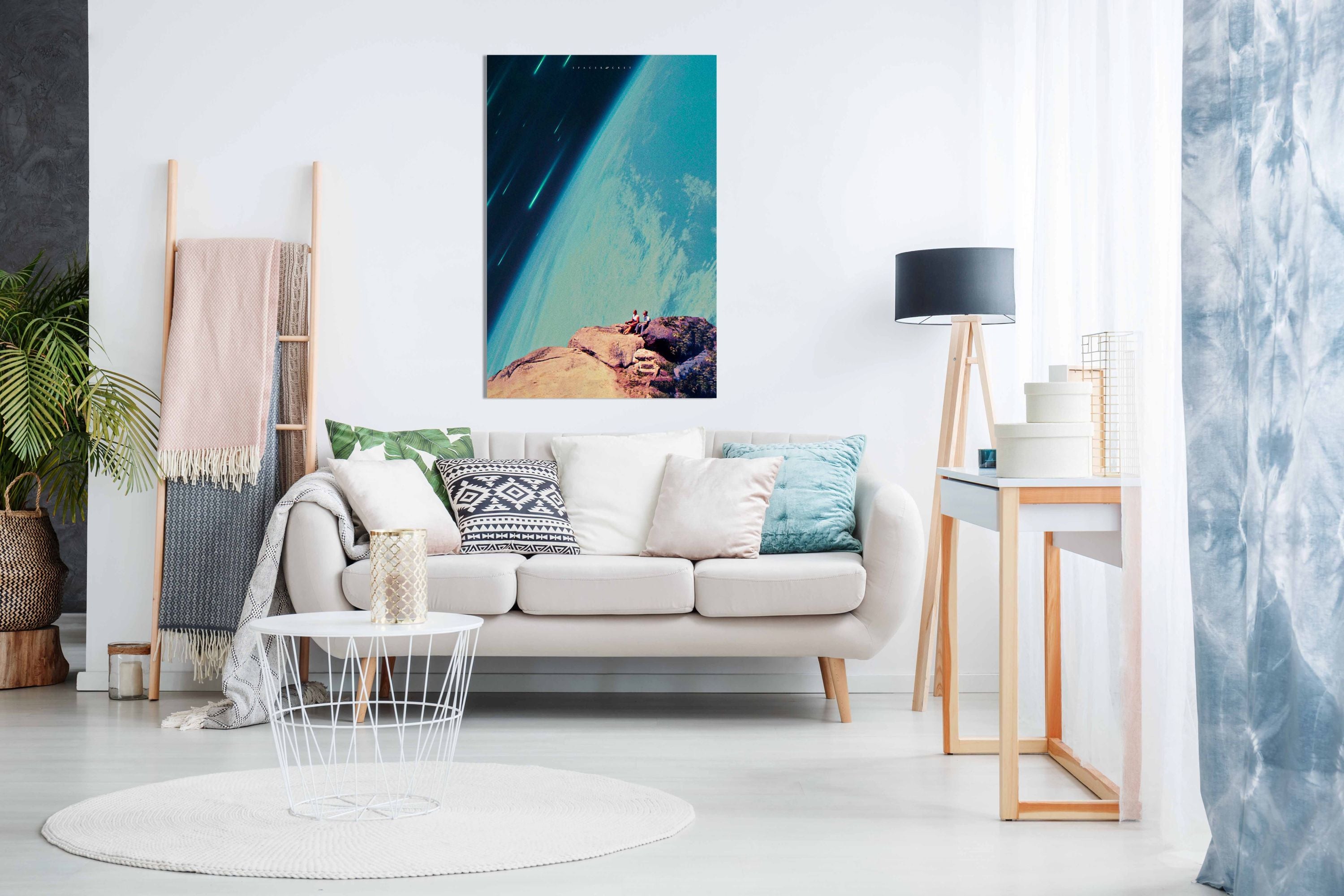 Sitting by the Planet, Pictures for Home Walls, Bedroom, Living Room & Bathroom Decor