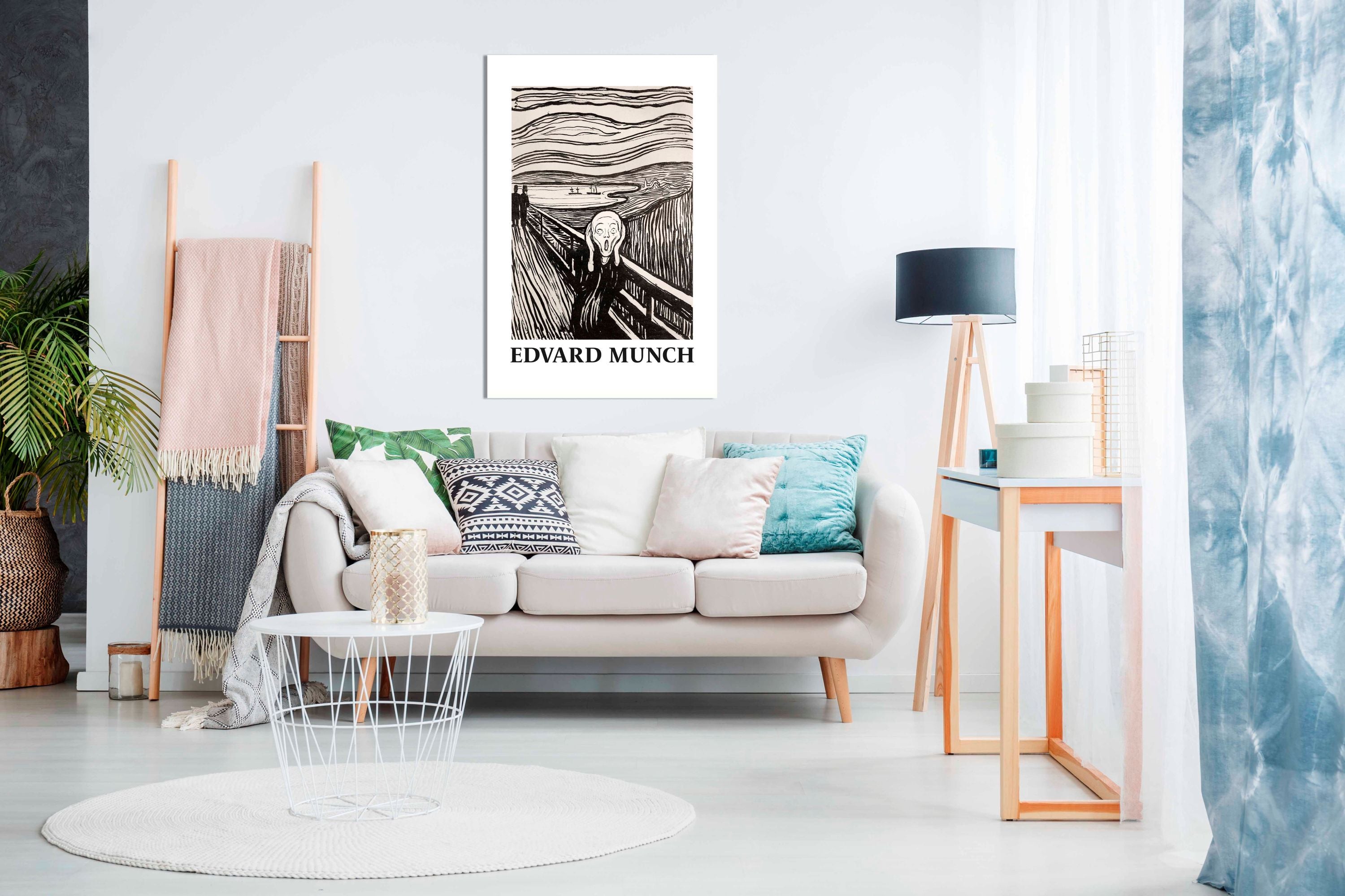 Skriet- The Scream - Monochrome Version, Pictures for Home Walls, Bedroom, Living Room & Bathroom Decor