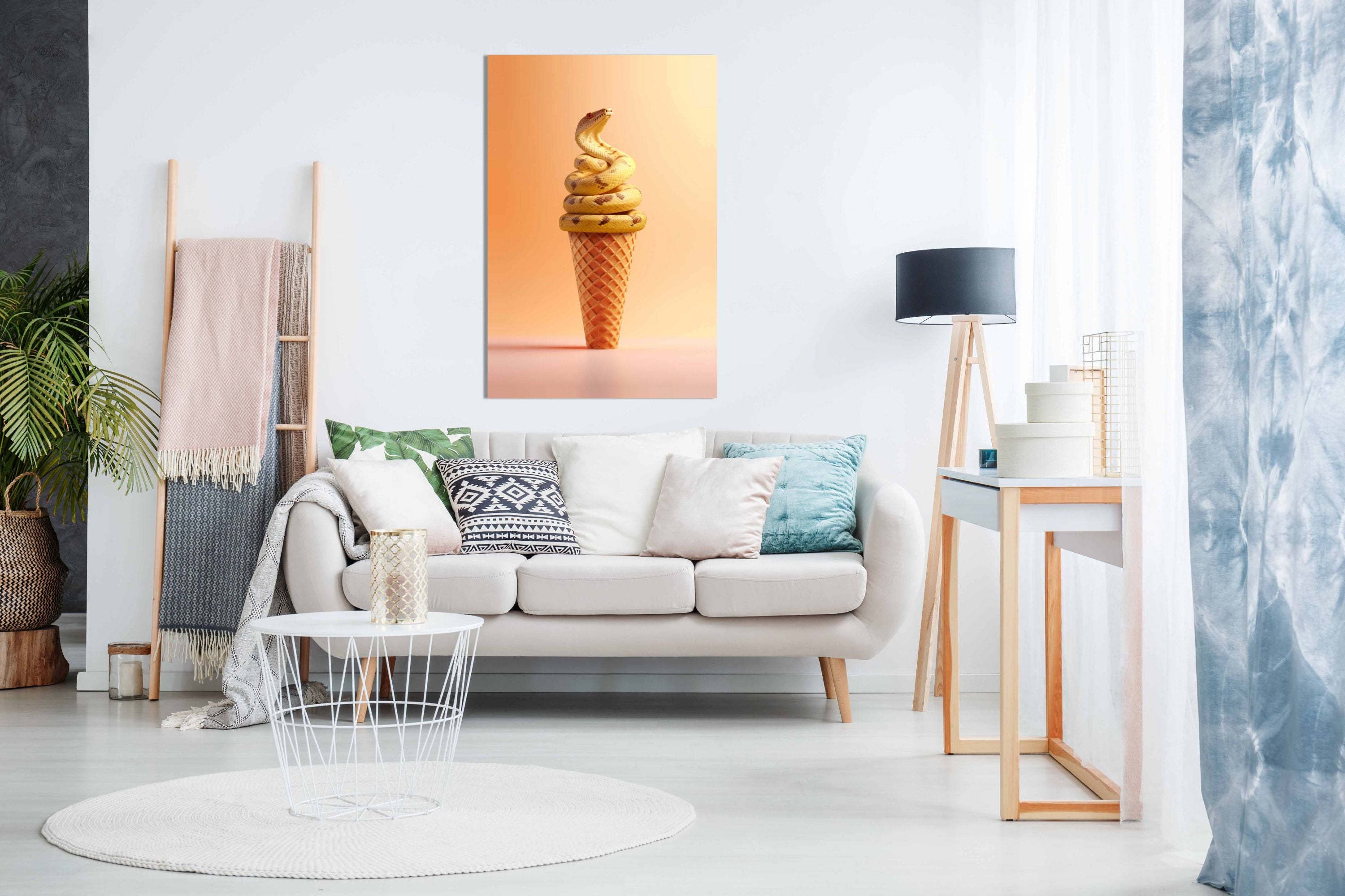 Snake Cream ,Pictures for Home Walls, Bedroom, Living Room & Bathroom Decor