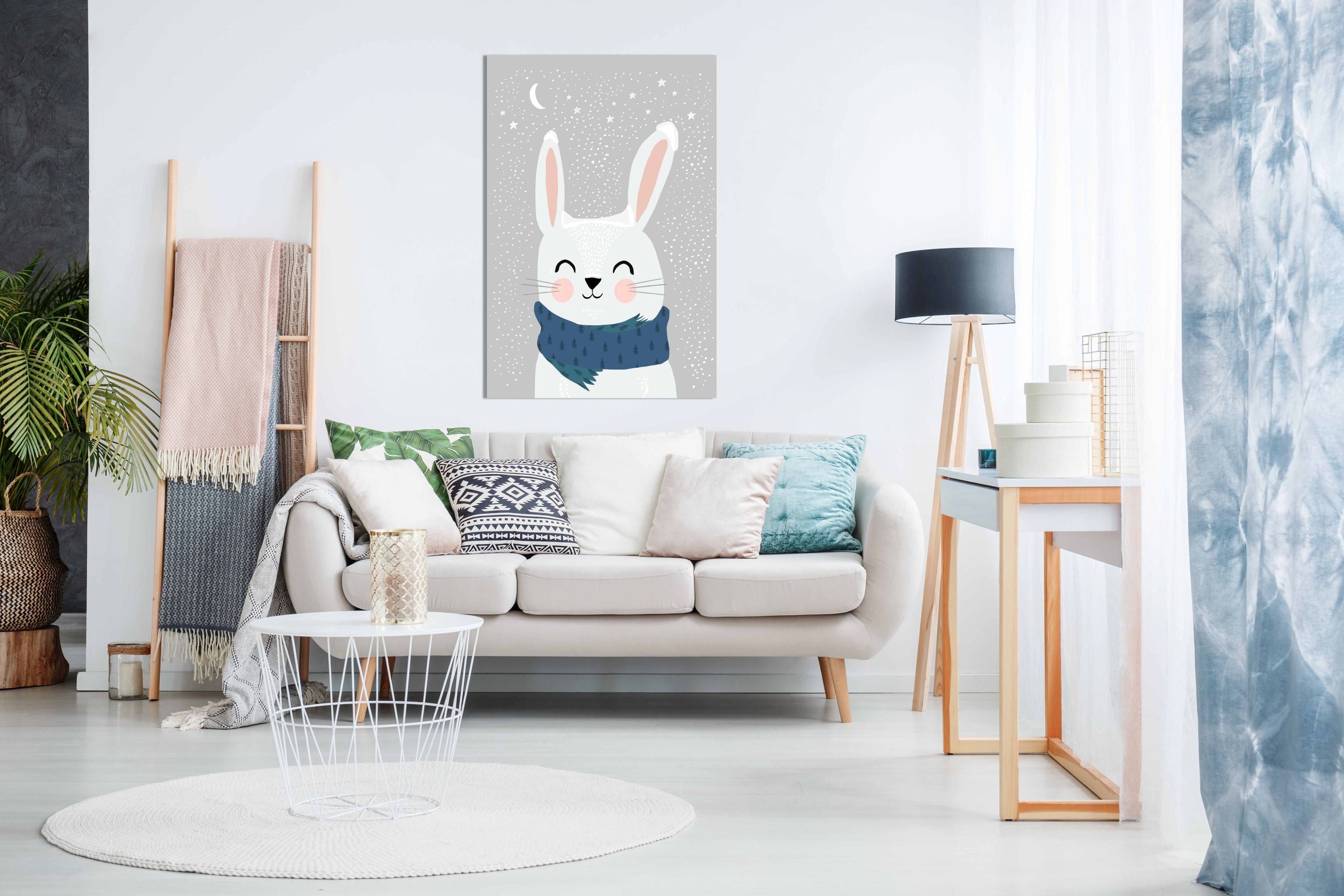 Snow Bunny, Pictures for Home Walls, Bedroom, Living Room & Bathroom Decor