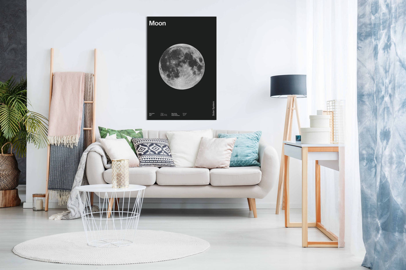 Solar System Moon, Pictures for Home Walls, Bedroom, Living Room & Bathroom Decor