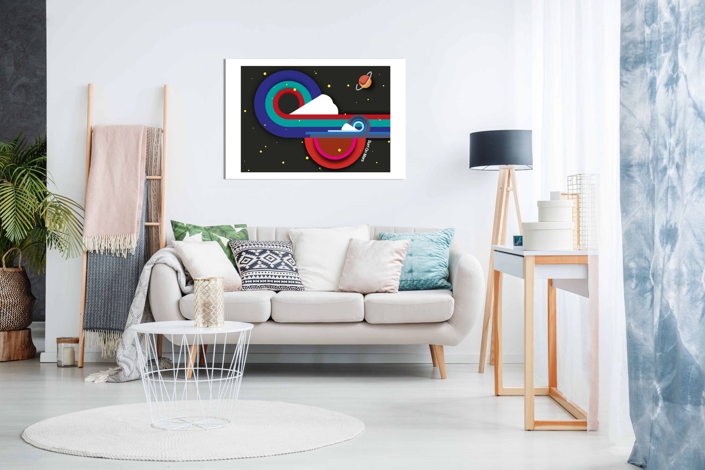 Surf On Mars, Pictures for Home Walls, Bedroom, Living Room & Bathroom Decor