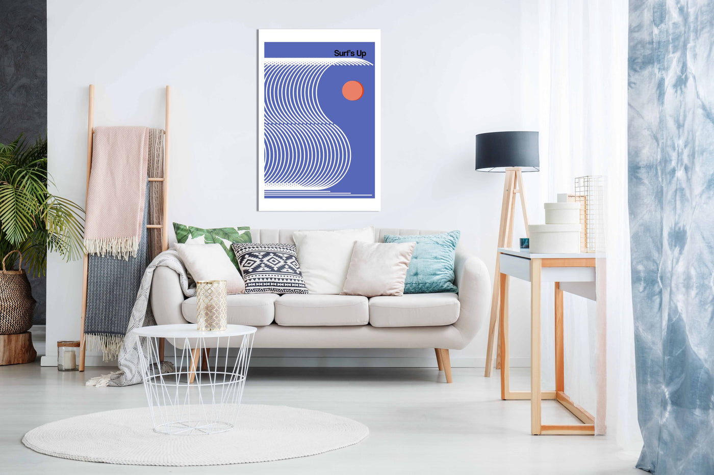 Surf's Up Blue, Pictures for Home Walls, Bedroom, Living Room & Bathroom Decor