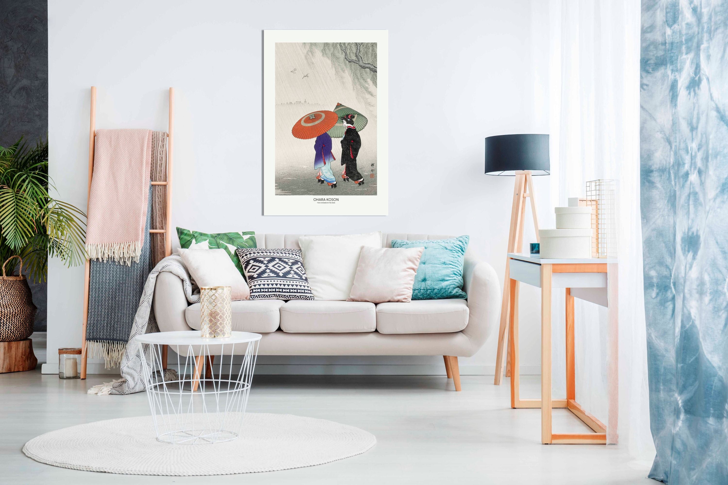 Two Women In The Rain, Pictures for Home Walls, Bedroom, Living Room & Bathroom Decor