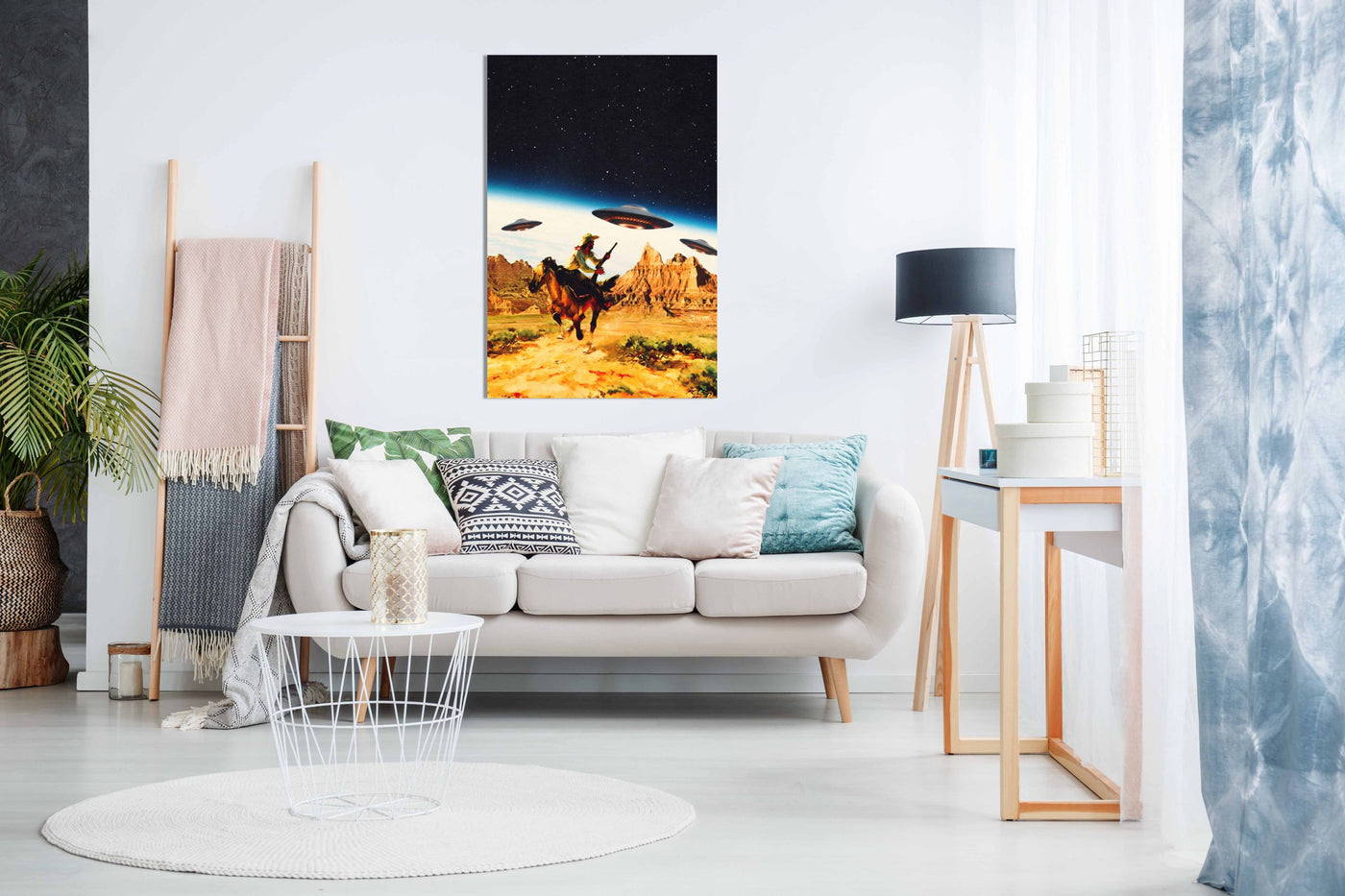 UFO Space Chase, Pictures for Home Walls, Bedroom, Living Room & Bathroom Decor
